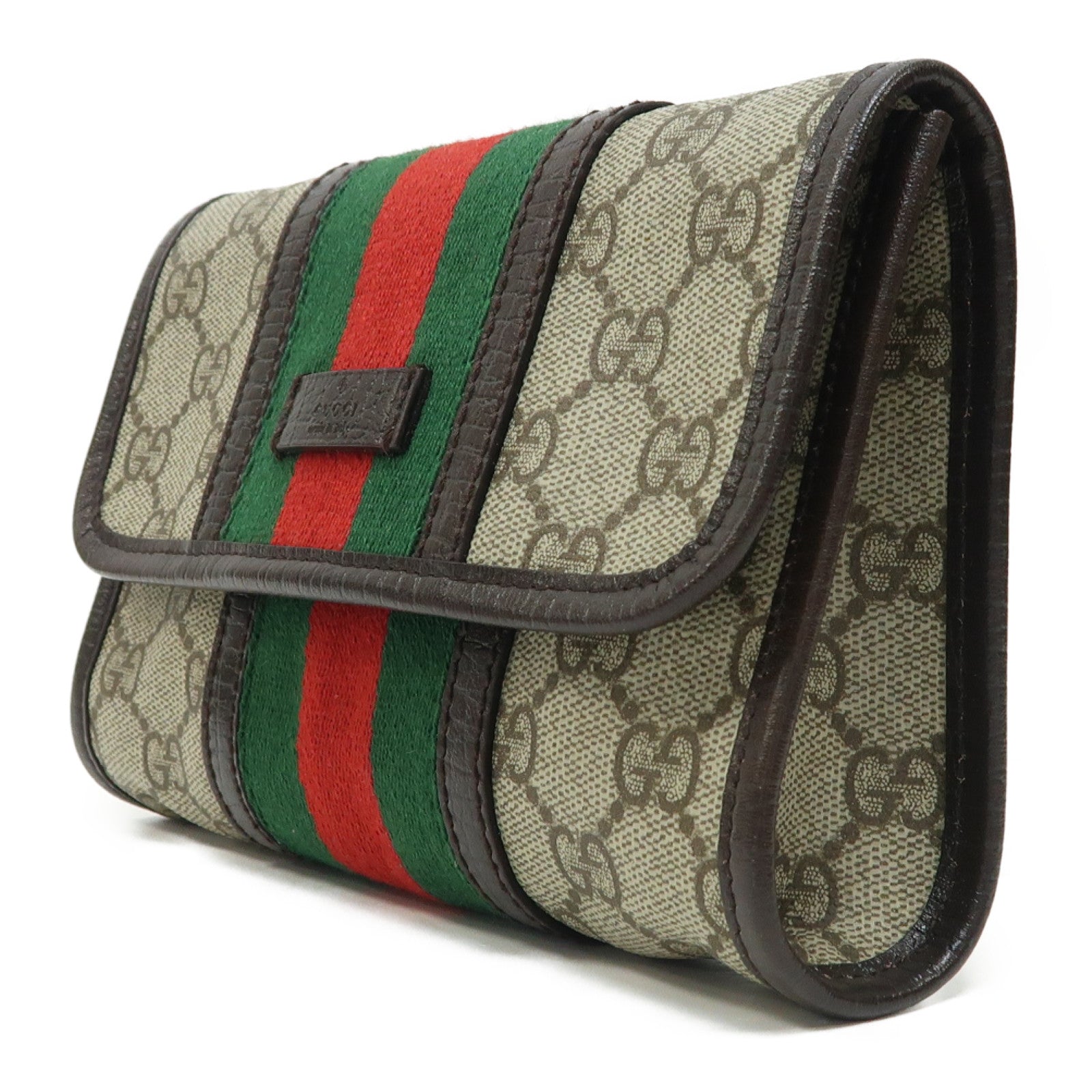 GUCCI 塗層帆布Waist Bag銀扣腰包啡色