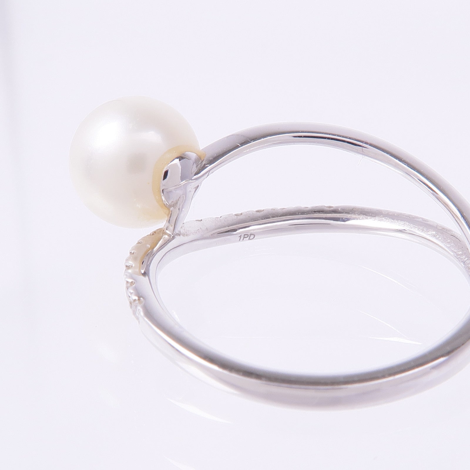 JEWELRY 18K白金Pearl Diamond Ring珍珠/鑽石戒指US#6