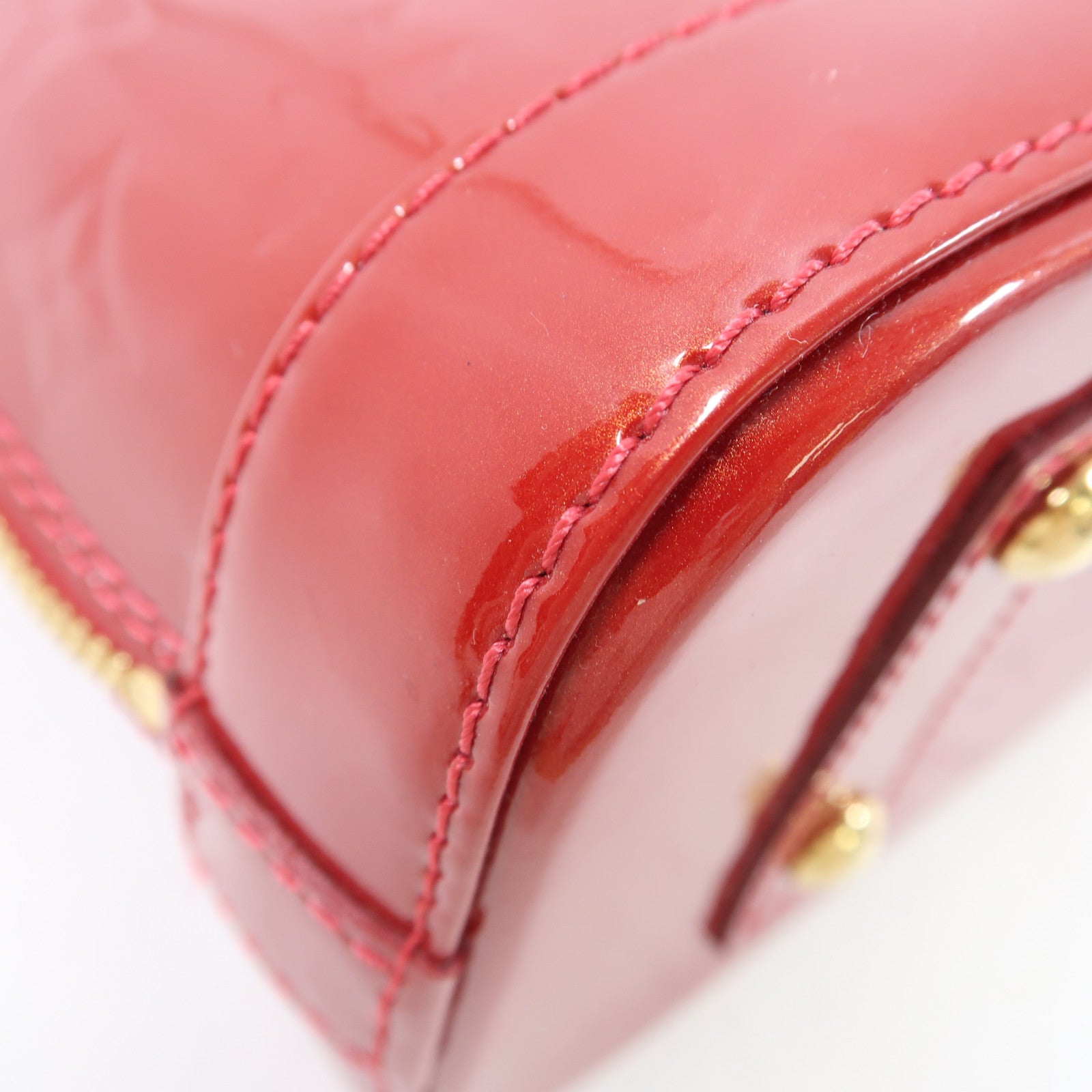 LOUIS VUITTON Vernis Alma BB金扣手挽肩背兩用袋紅色