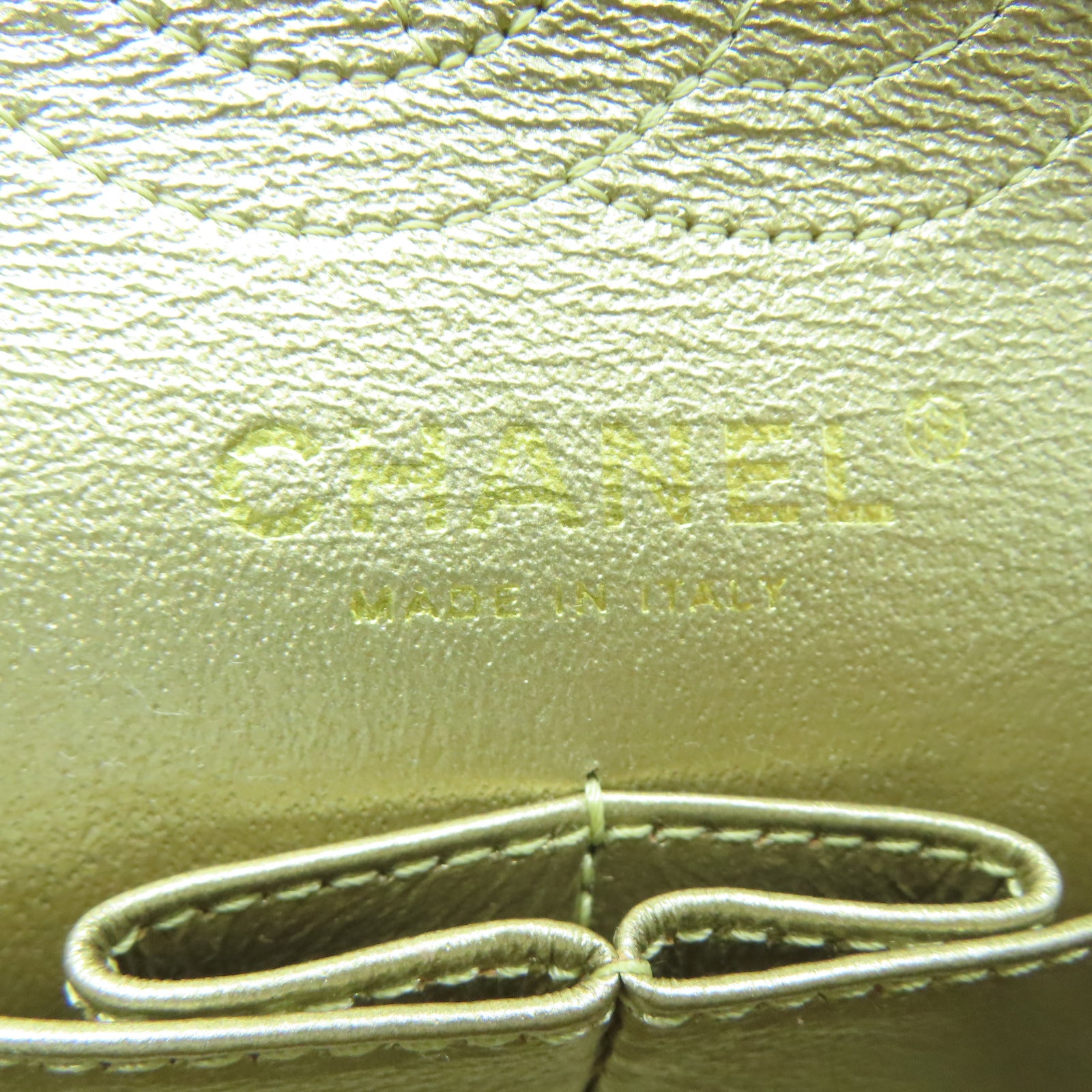 CHANEL **【清倉大減價】菱格帆布Chain Shoulder金扣鏈帶肩背袋金色