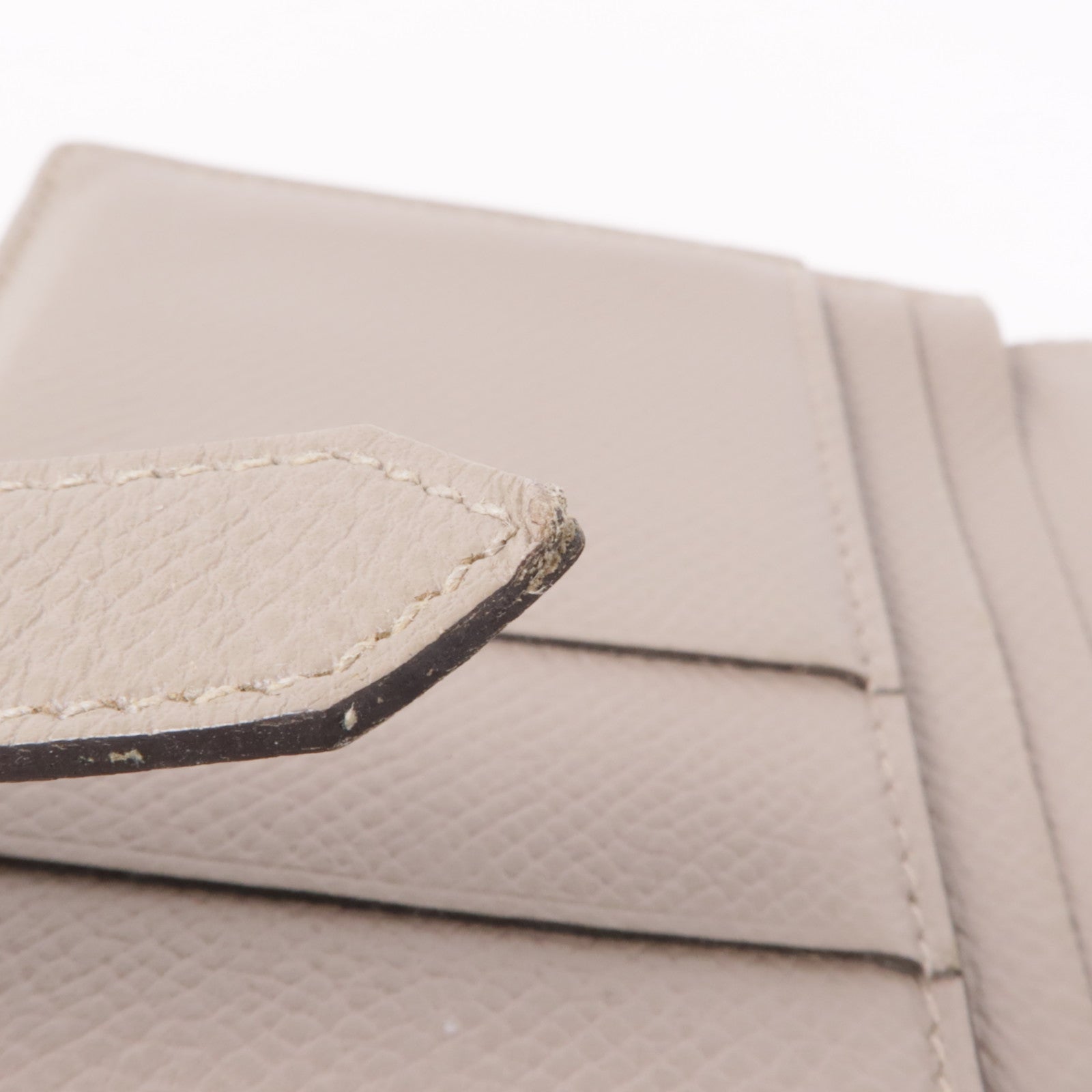 HERMES GHW Bearn Wallet Veau Epsom Leather Trench Beige