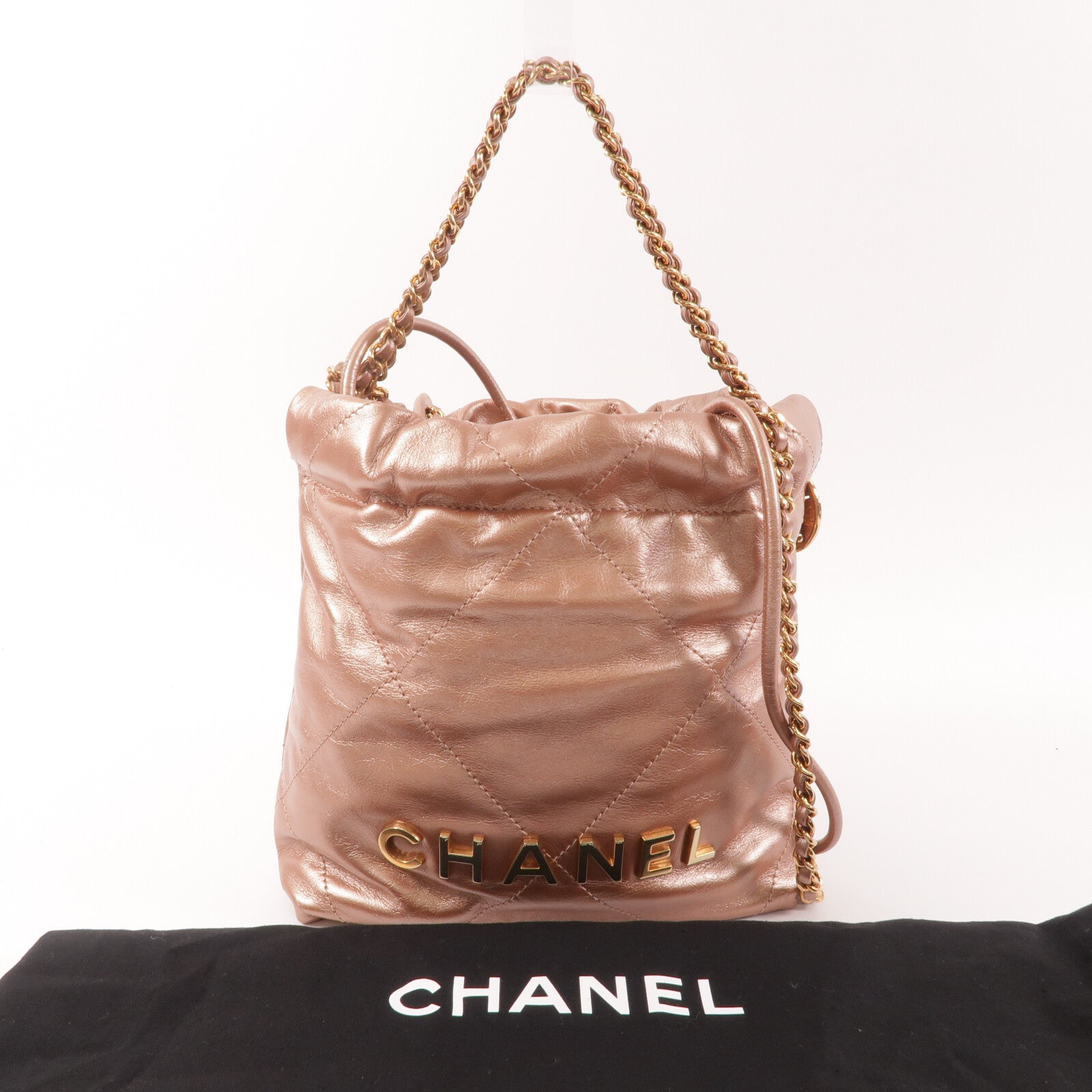 CHANEL 牛皮皮革Chanel 22 Mini鏈帶肩背袋