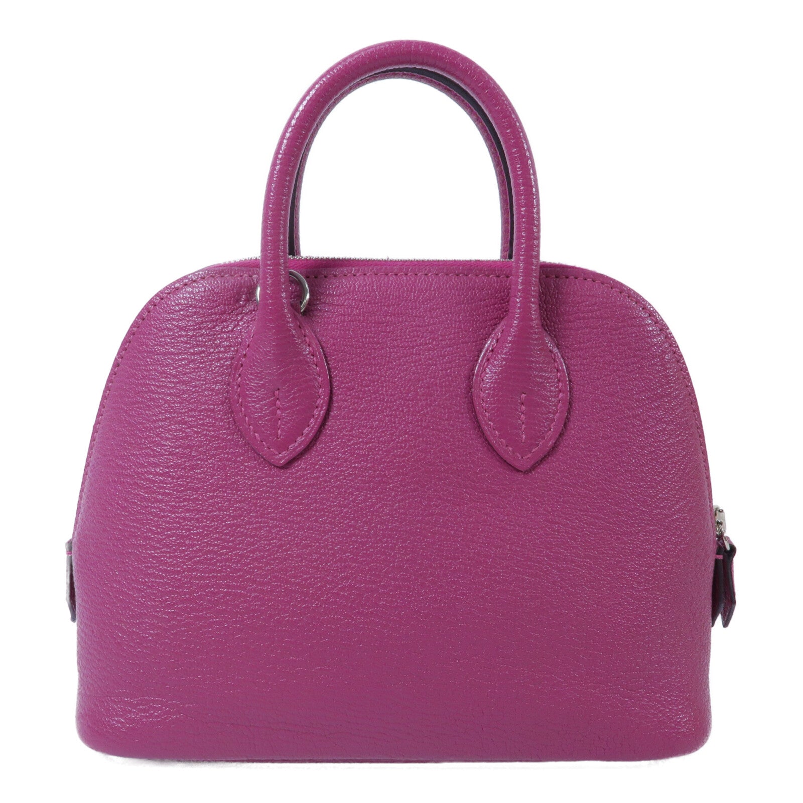 HERMES Chevre皮革Mini Bolide手挽肩背兩用袋Rose Purple