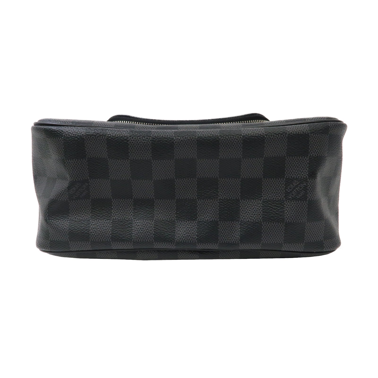 LOUIS VUITTON 【激減優惠】Damier Graphite Toiletry Pouch銀扣手拿包黑色