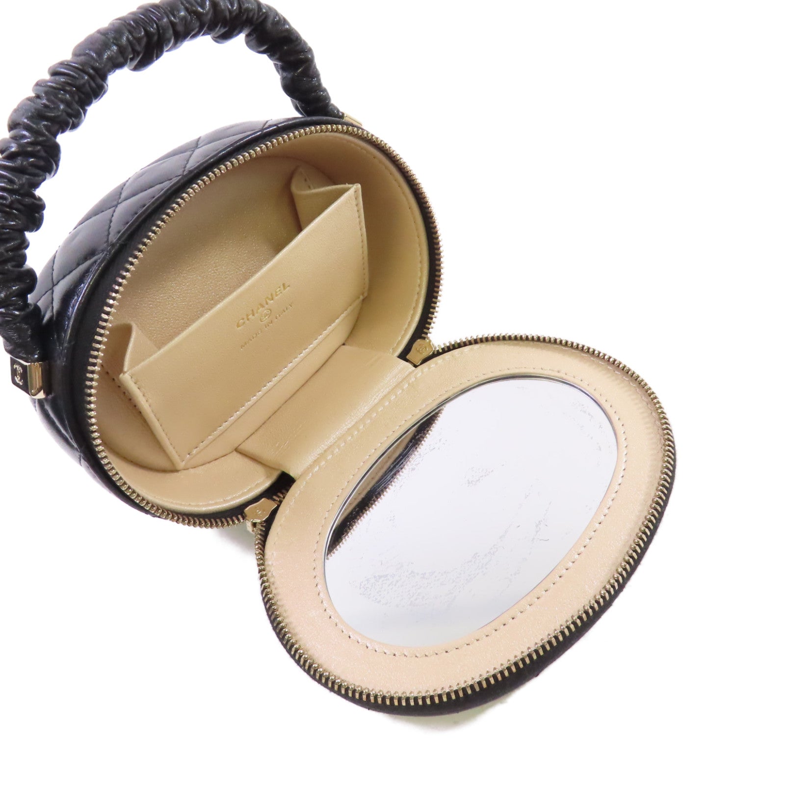 CHANEL 【激減優惠】菱格牛皮皮革Hand Bag金扣手挽袋黑色