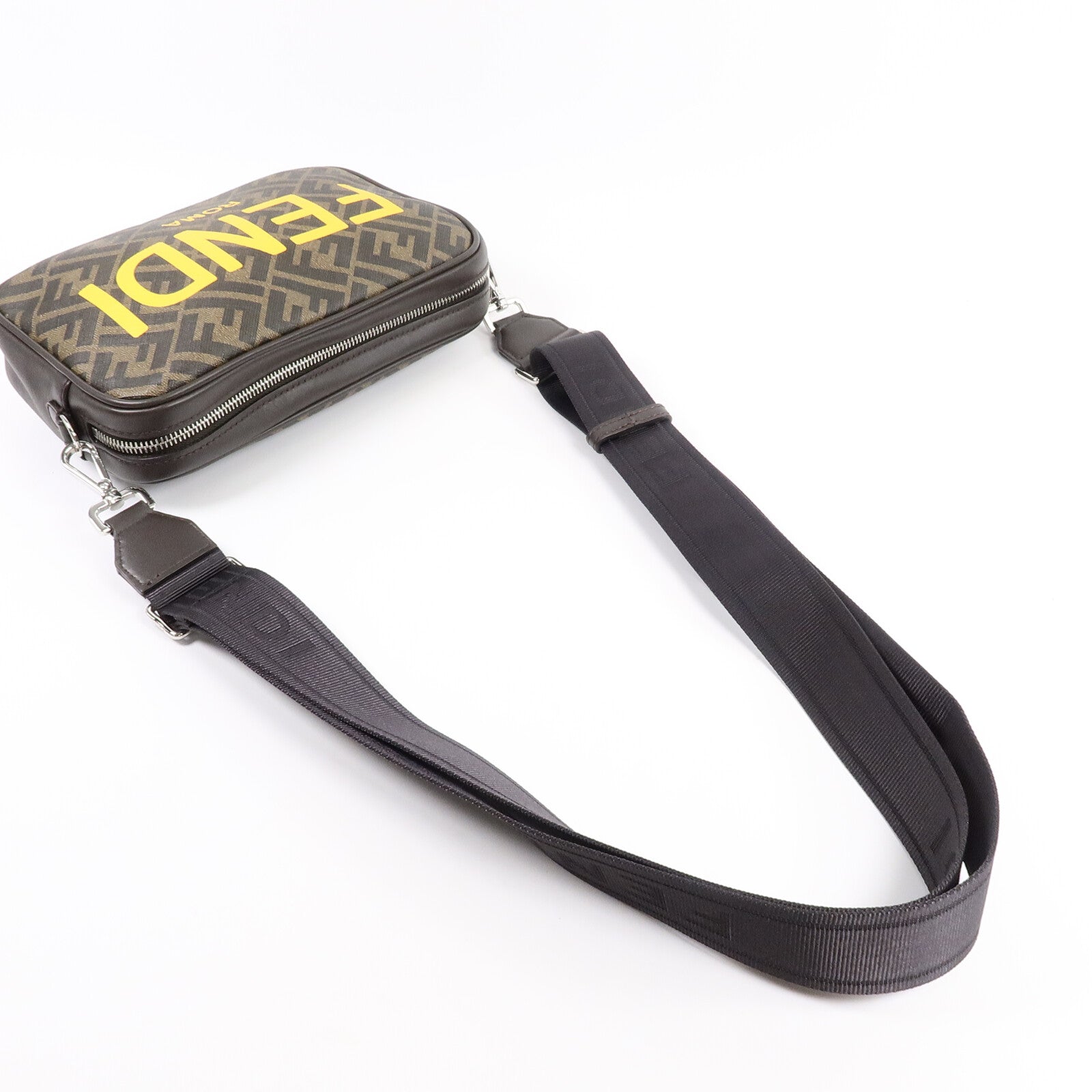 FENDI 塗層帆布Digonal Camera Case肩背袋