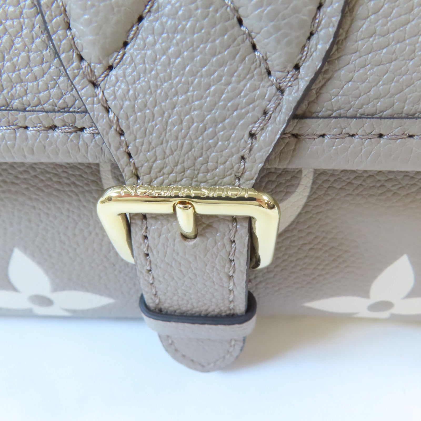 LOUIS VUITTON Monogram Empreinte Diane金扣手挽肩背兩用袋米色