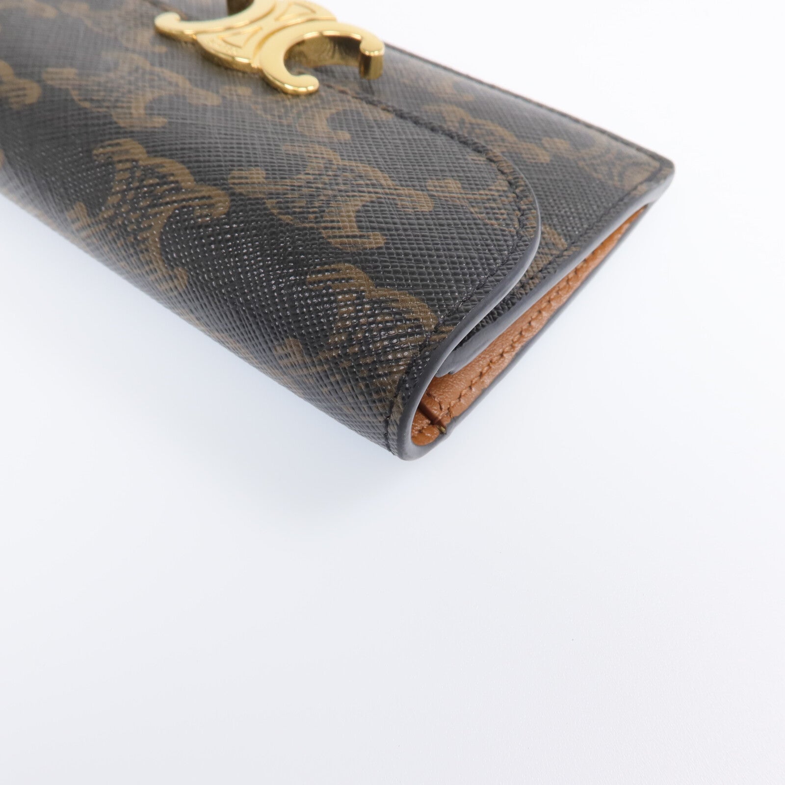 CELINE 塗層帆布Coin/Card Holder金扣零錢包/卡片套