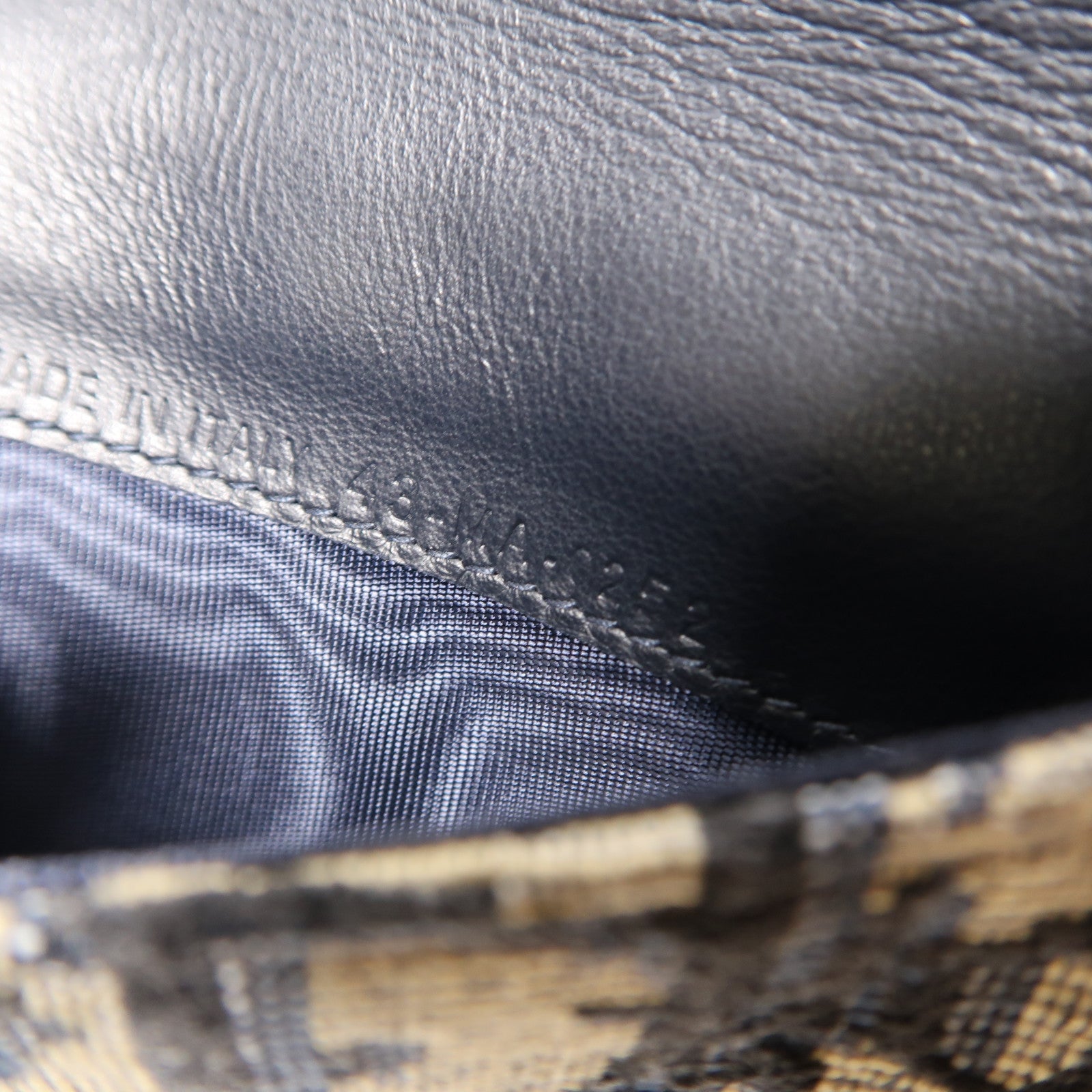 Dior 帆布Saddle Flap Compact Zipped Card Holder金扣卡片套米色/藍色