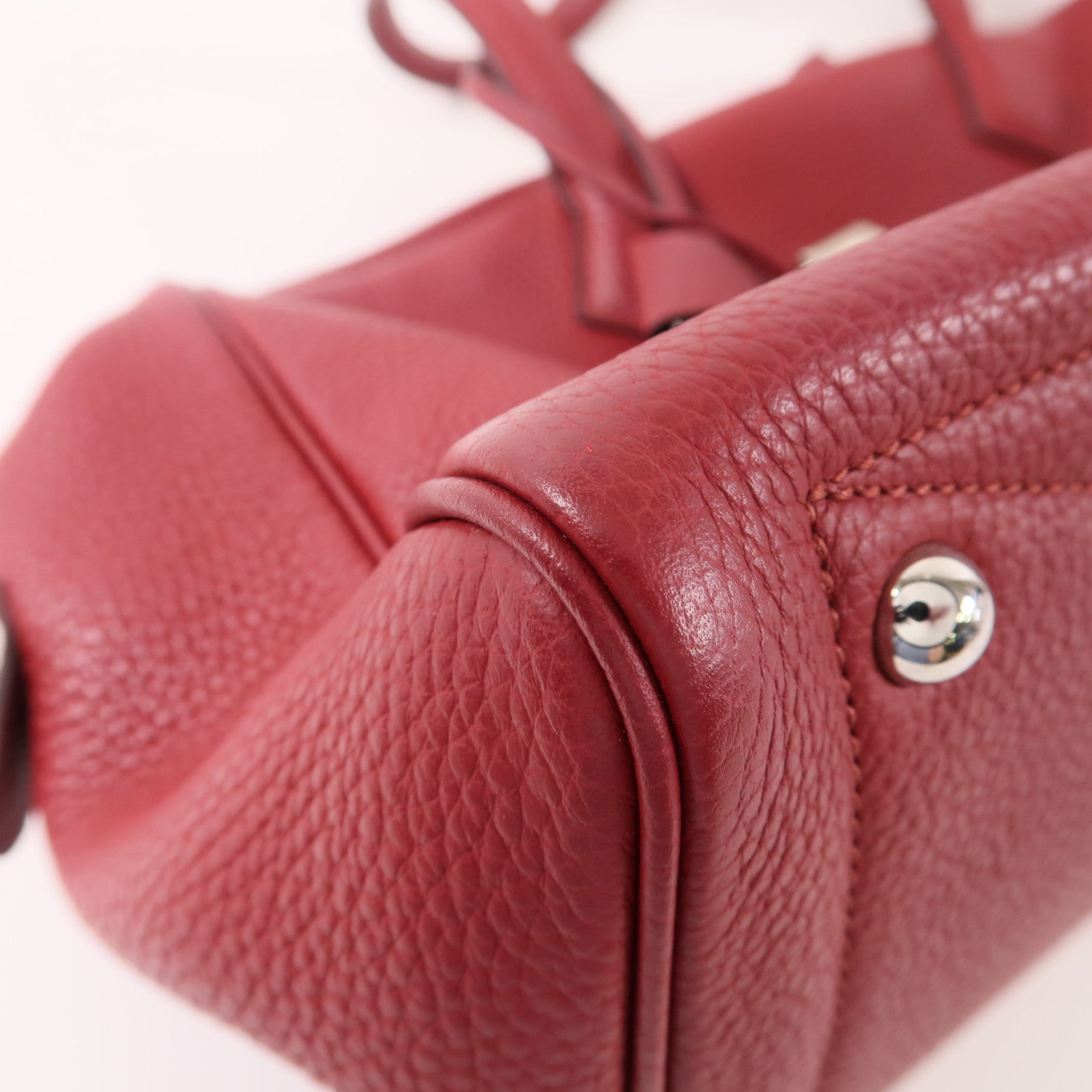 HERMES Clemence皮革Victoria 35銀扣肩背袋Rubis
