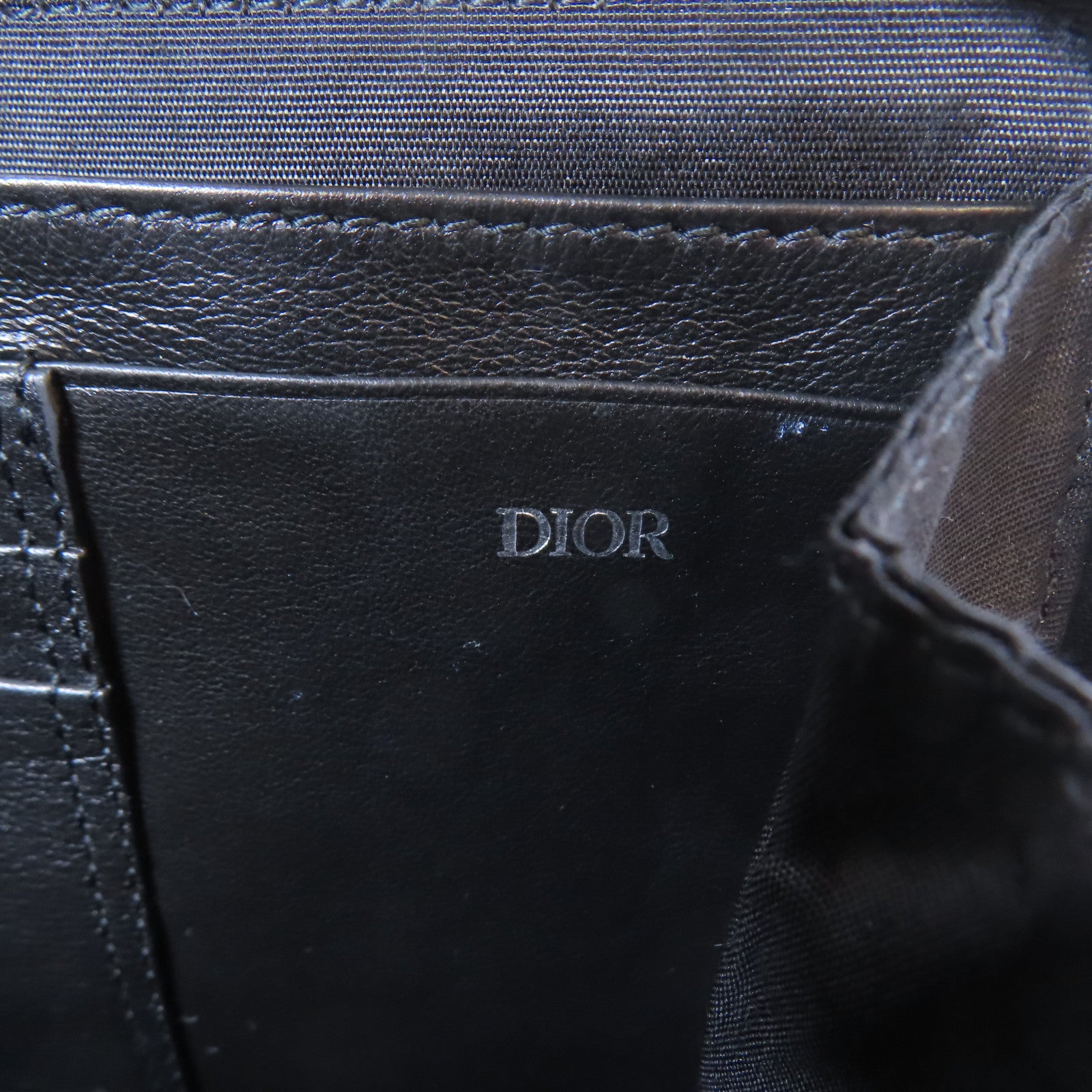 Dior 帆布Essentials Bag銀扣肩背袋米色/藍色