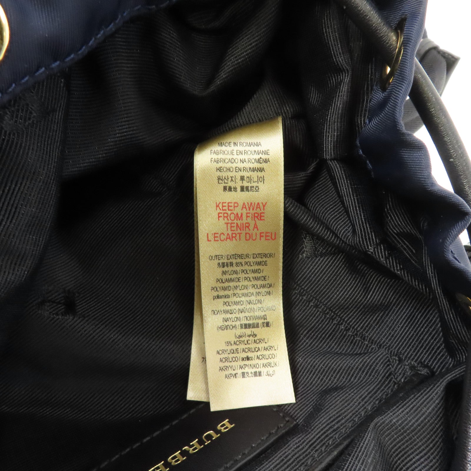 BURBERRY 尼龍Backpack金扣背包深藍色