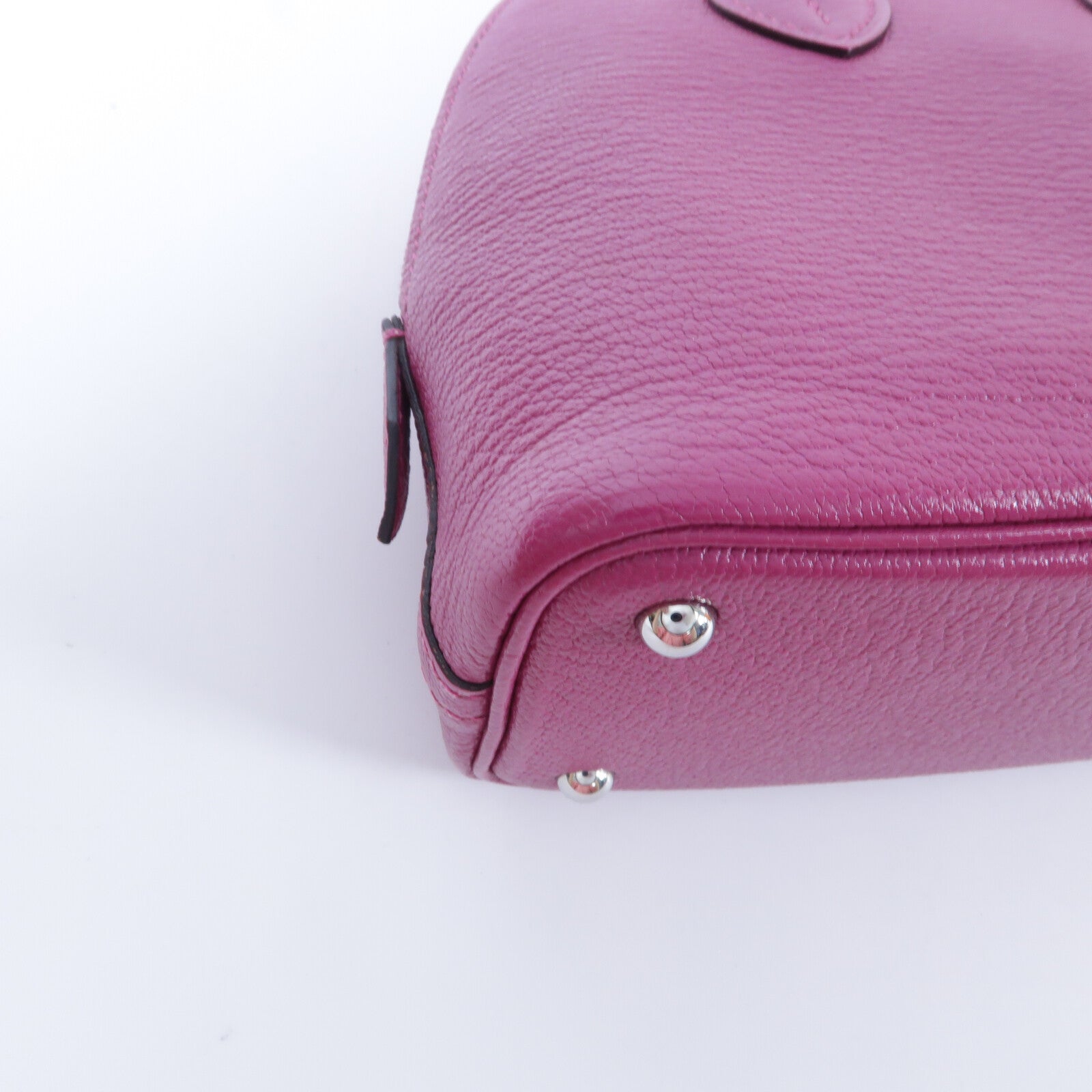 HERMES Chevre皮革Mini Bolide手挽肩背兩用袋Rose Purple
