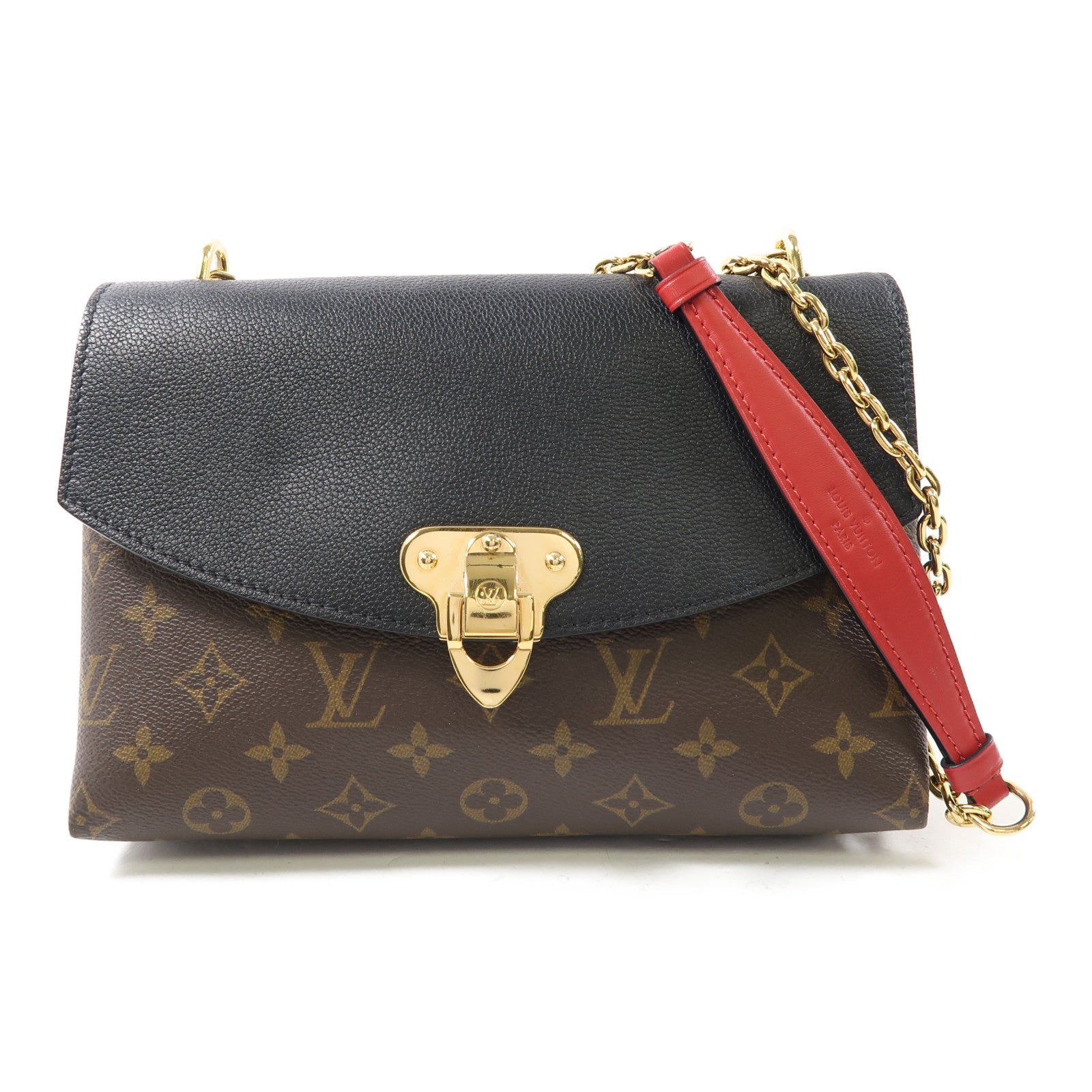 LOUIS VUITTON Monogram Saint Placide金扣肩背袋棕色/黑色