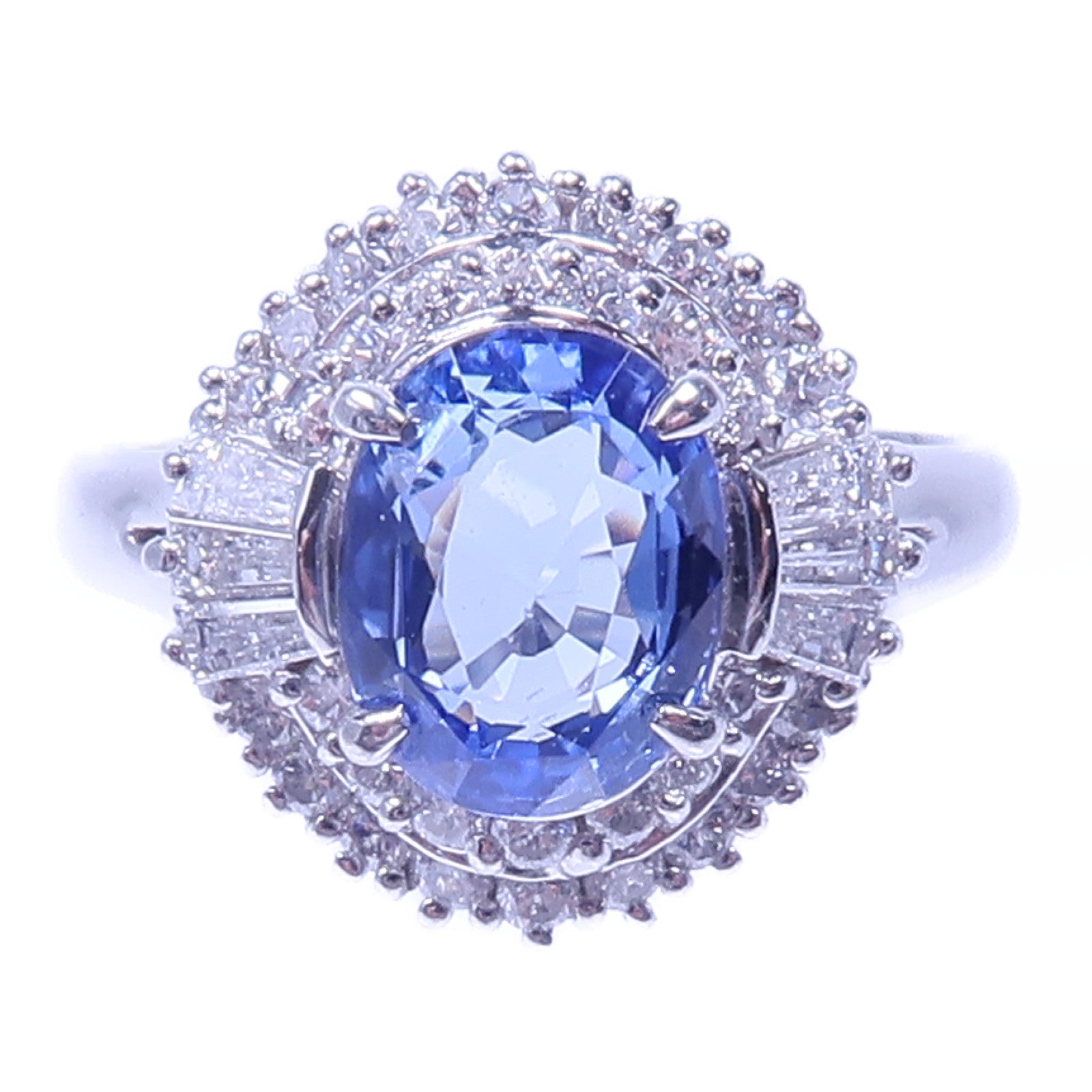 JEWELRY PT850鉑金/藍寶石Sapphire Diamond Ring鑽石戒指US#6.25