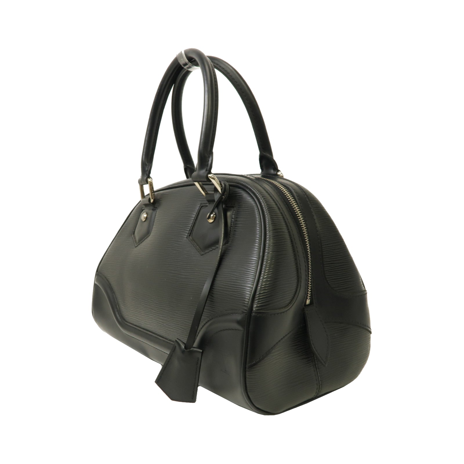 LOUIS VUITTON 【激減優惠】Epi Bowling Montaigne PM銀扣手挽袋黑色