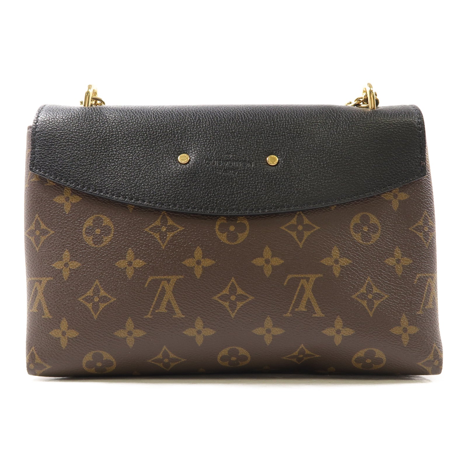 LOUIS VUITTON Monogram Saint Placide金扣肩背袋棕色/黑色