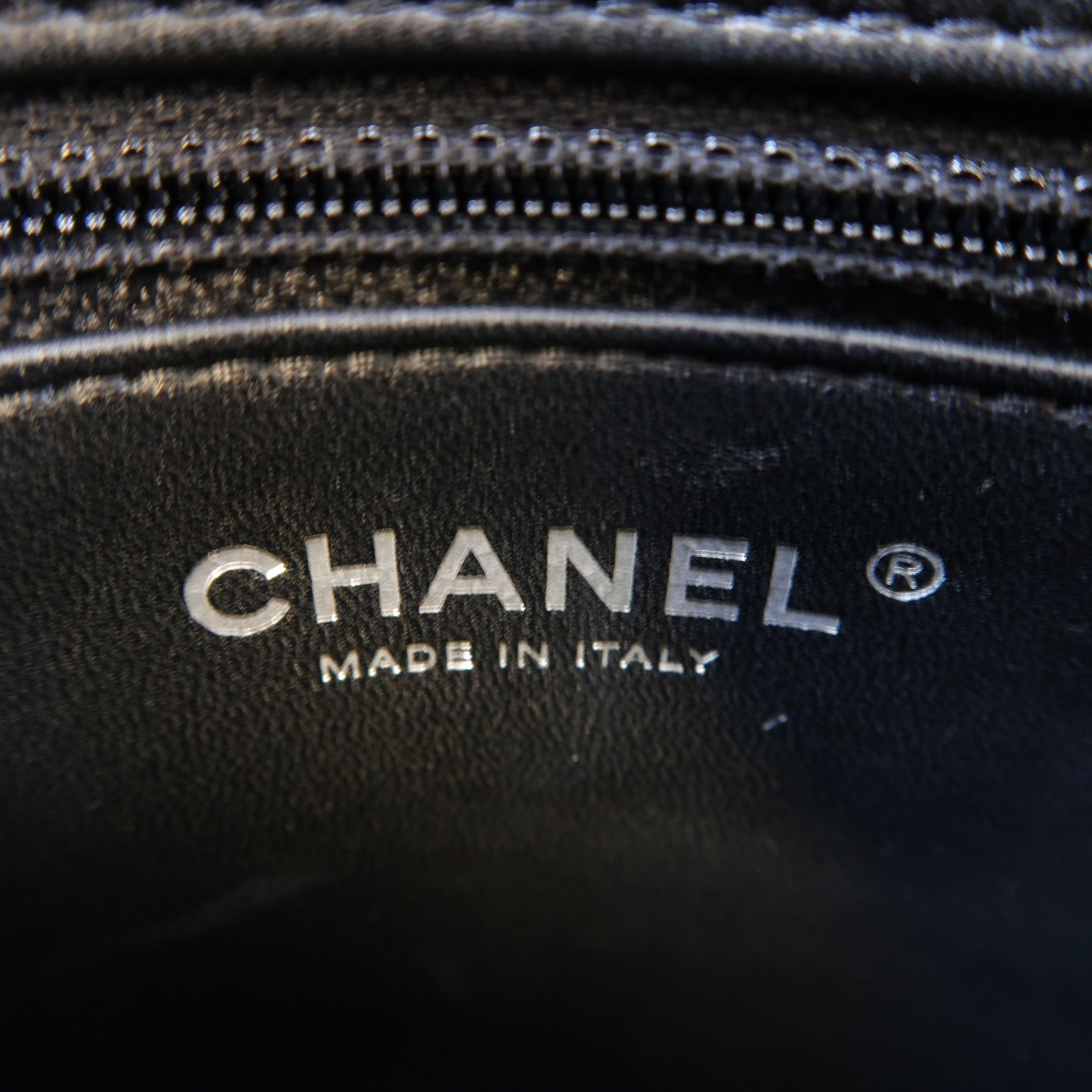 CHANEL 牛皮皮革Chain Shoulder Bag銀扣手挽肩背兩用袋黑色