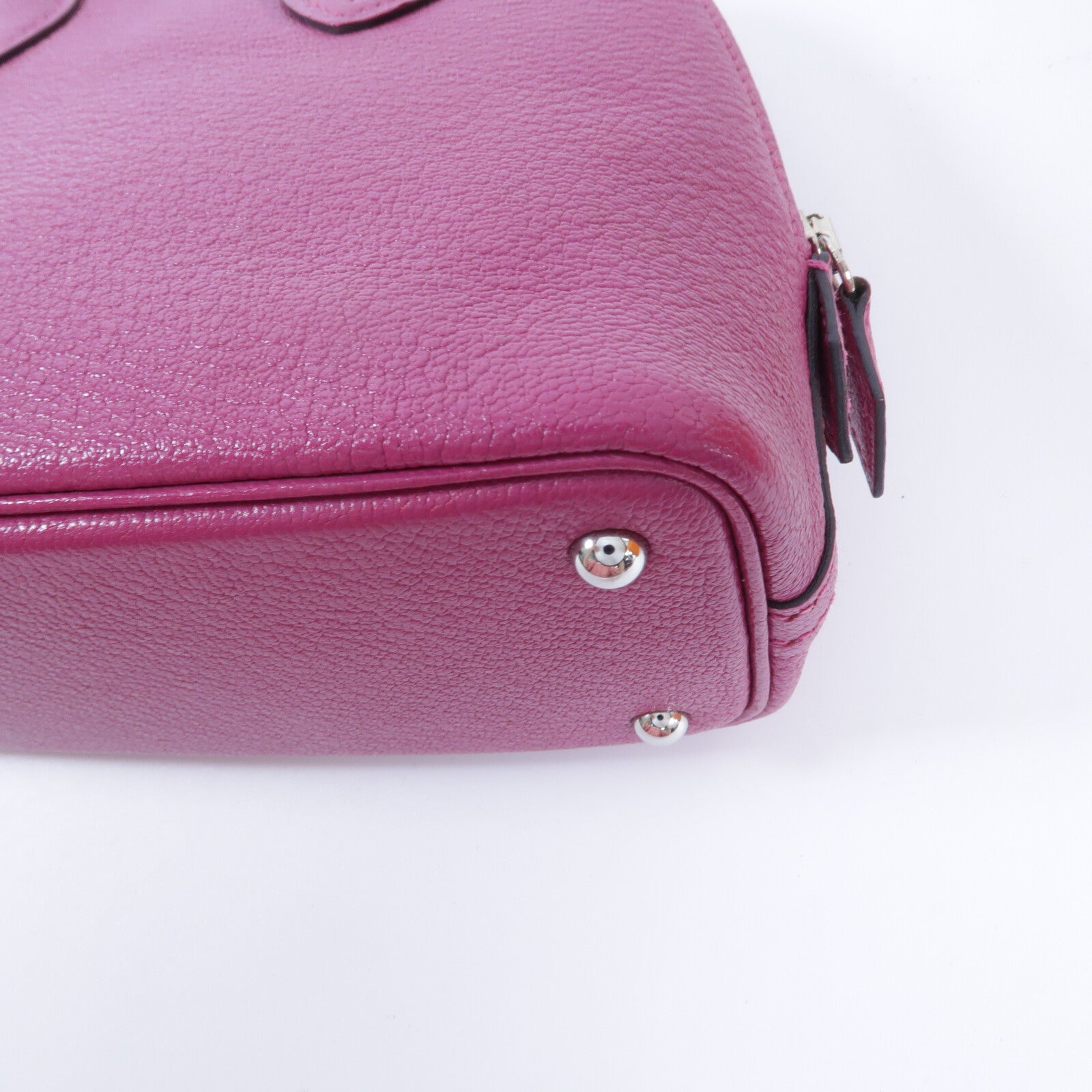 HERMES Chevre皮革Mini Bolide手挽肩背兩用袋Rose Purple