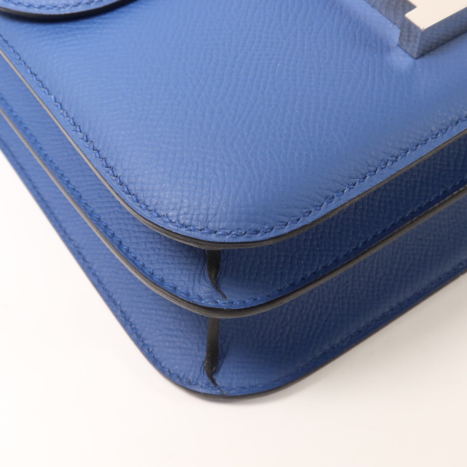 HERMES Epsom皮革Constance 24肩背袋Blue Agate/Gris Mouette
