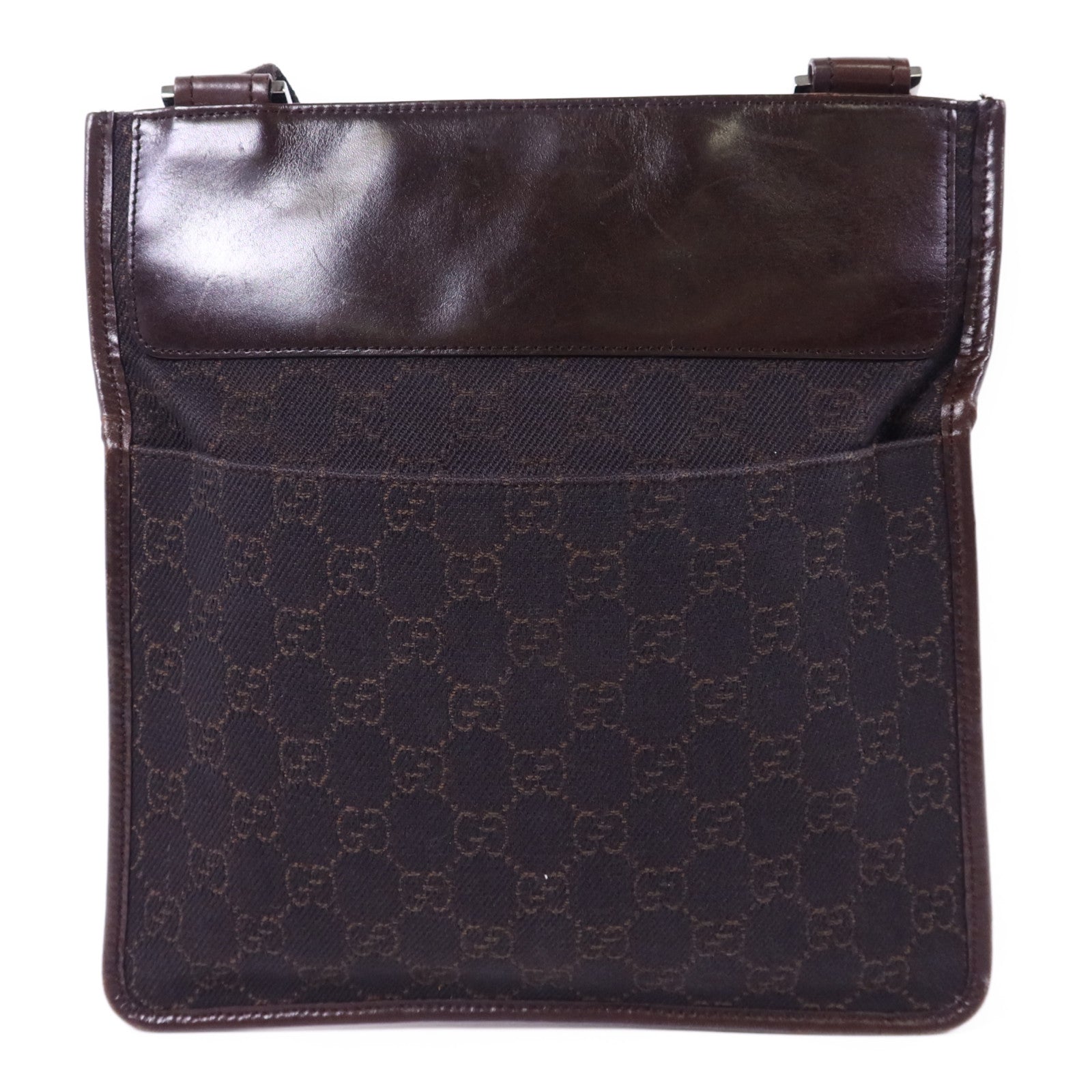 GUCCI 帆布Shoulder Bag銀扣肩背袋