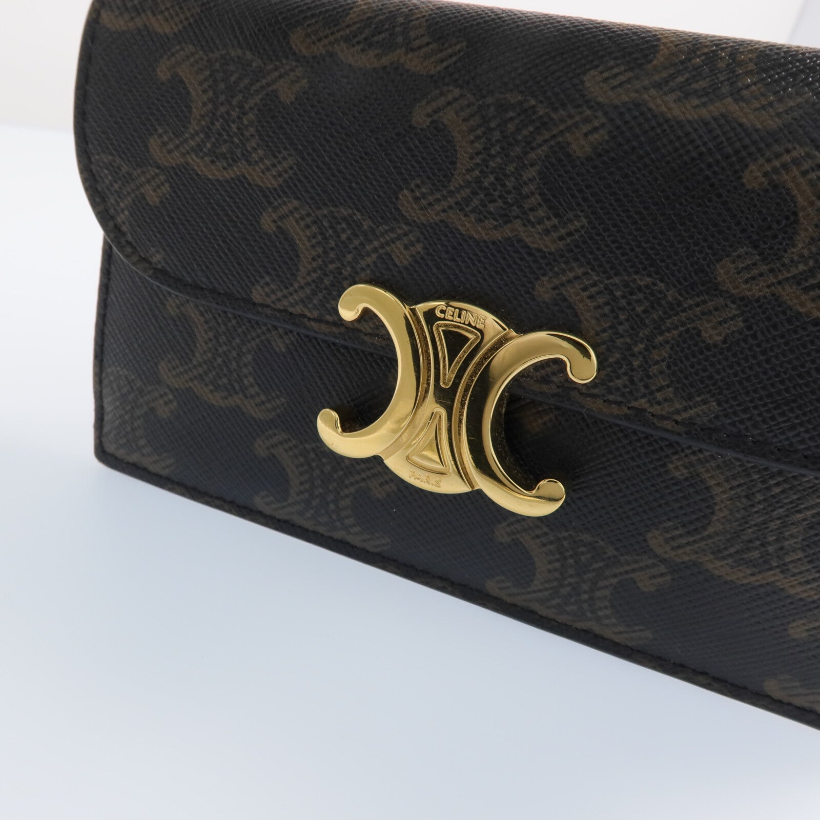 CELINE 塗層帆布Coin/Card Holder金扣零錢包/卡片套