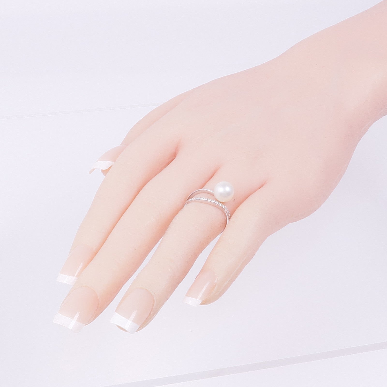 JEWELRY 18K白金Pearl Diamond Ring珍珠/鑽石戒指US#6