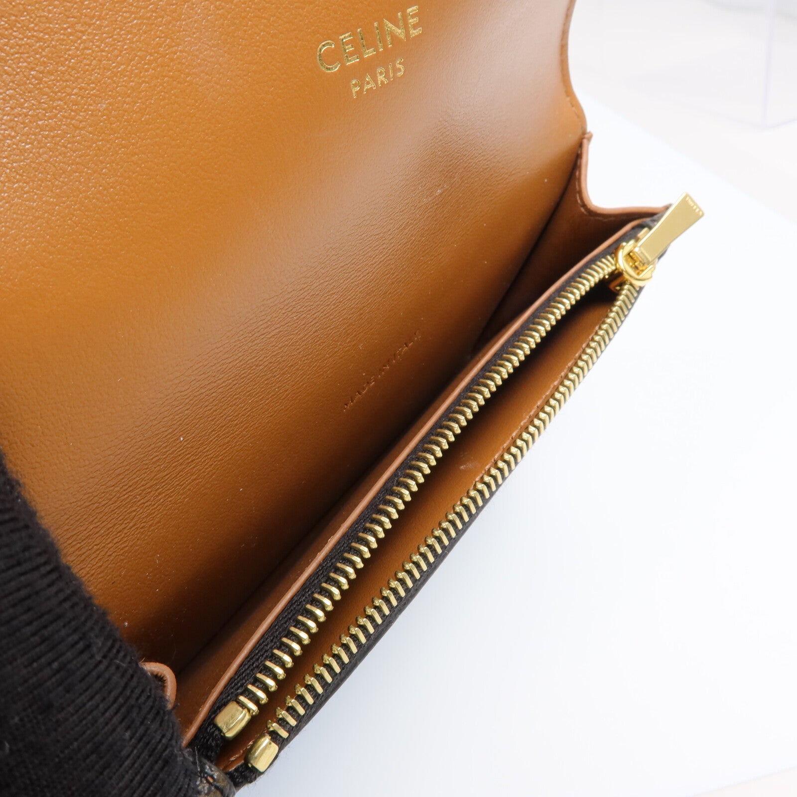 CELINE 塗層帆布Coin/Card Holder金扣零錢包/卡片套