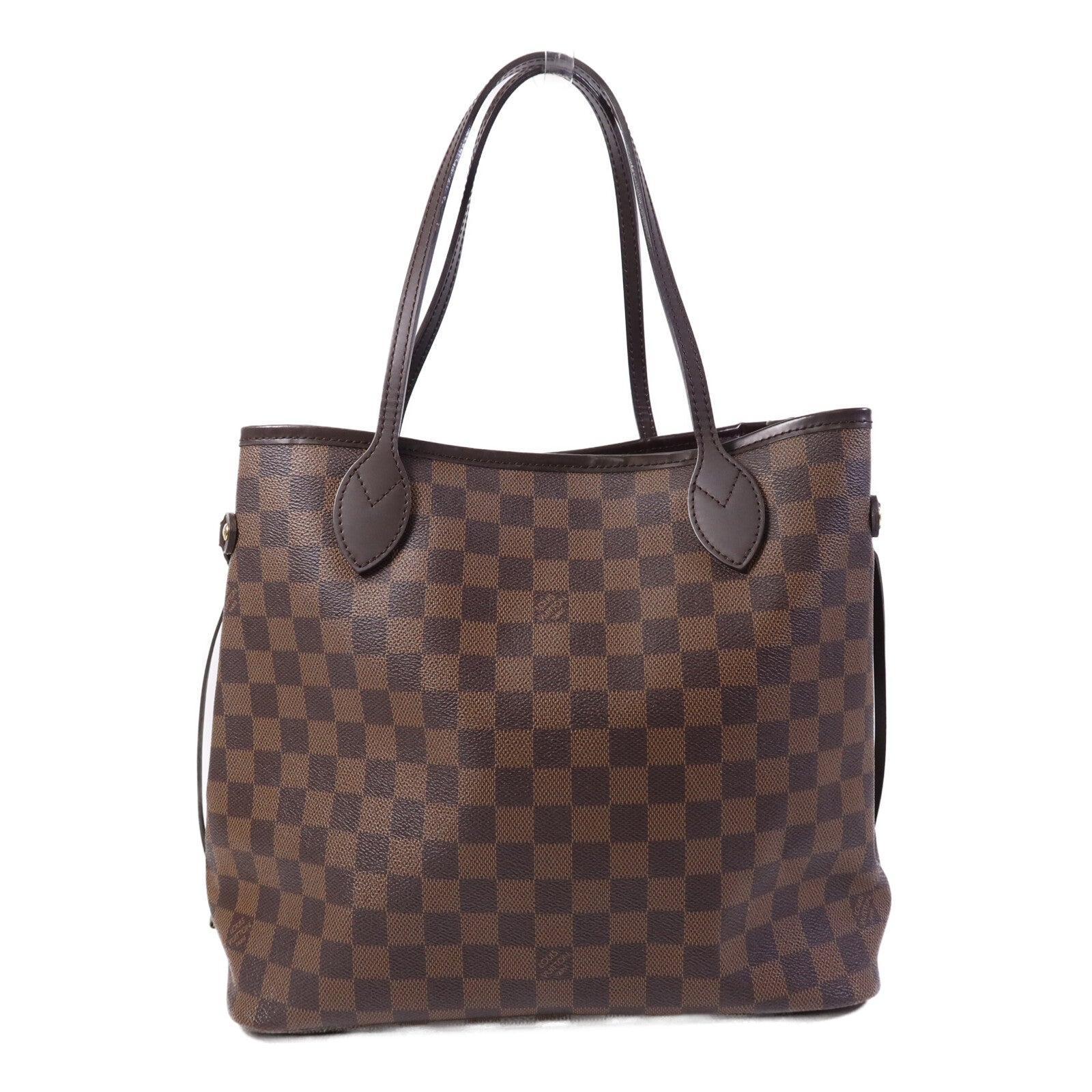 LOUIS VUITTON Damier Neverfull PM金扣手挽袋