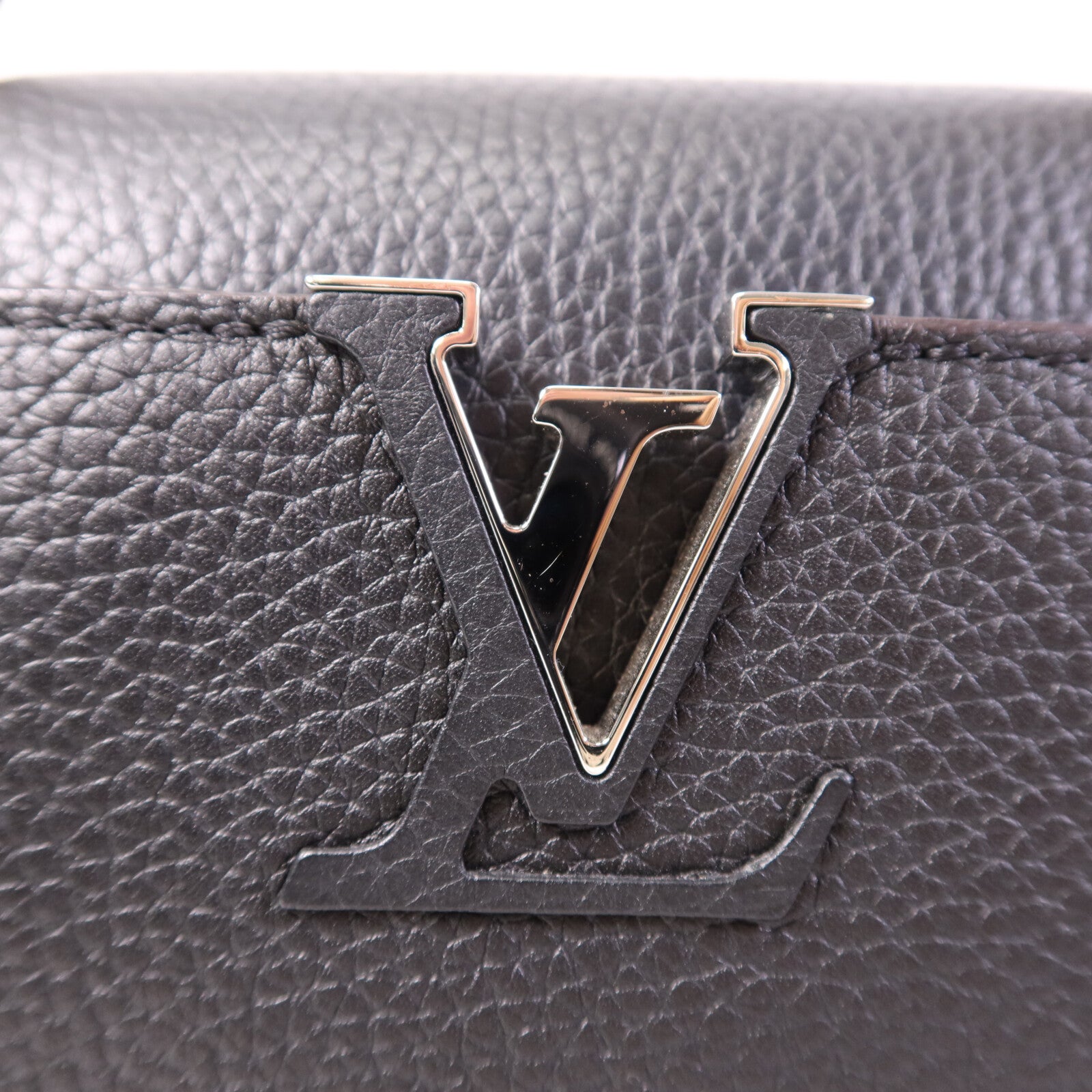 LOUIS VUITTON 【激減優惠】Taurillon/蛇皮皮革Capucines BB銀扣肩背袋