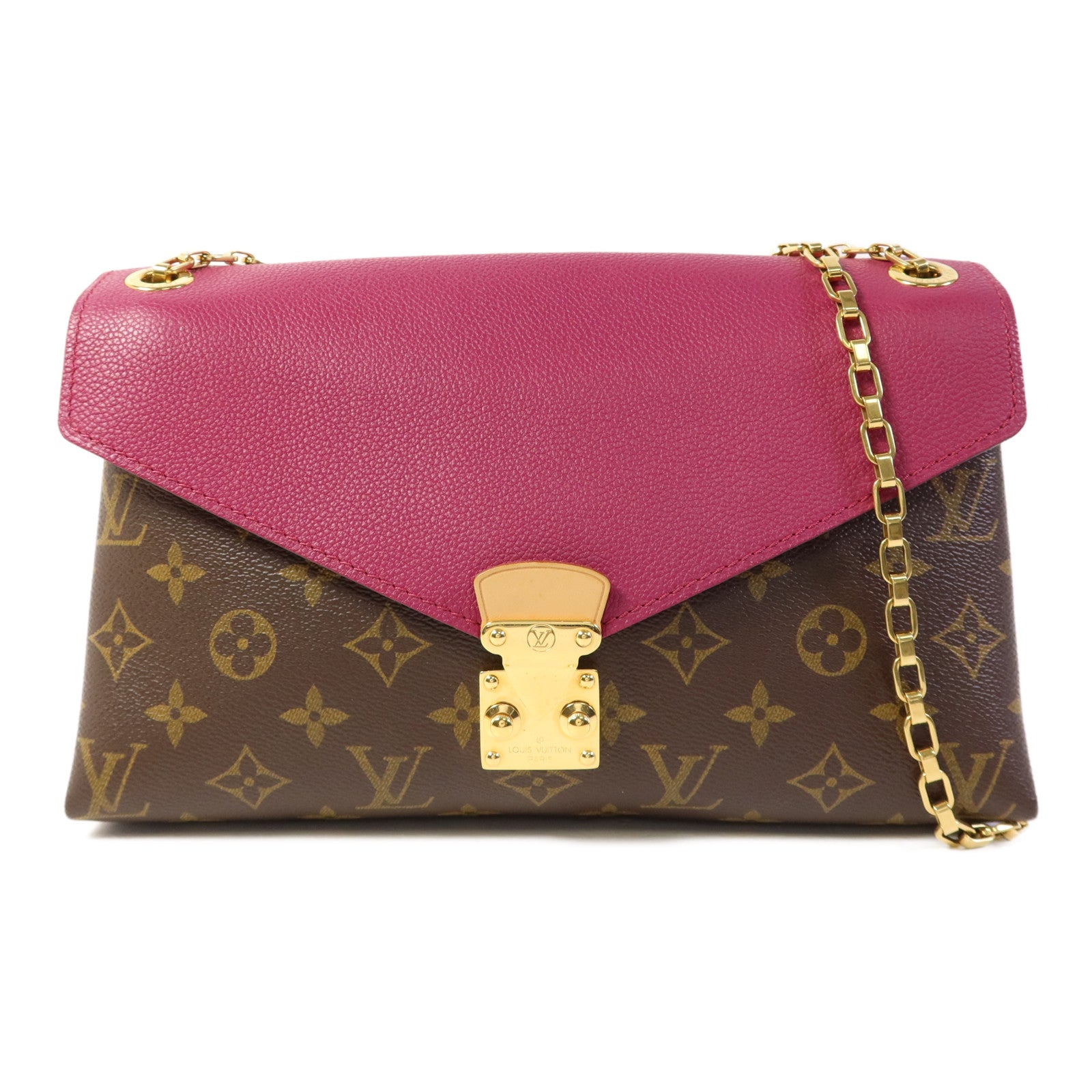 LOUIS VUITTON Monogram Pallas Chain金扣鏈帶肩背袋