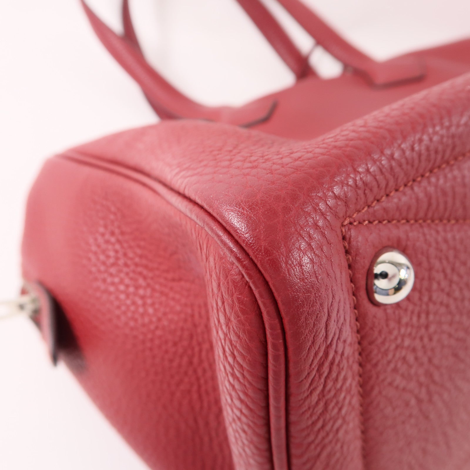 HERMES Clemence皮革Victoria 35銀扣肩背袋Rubis