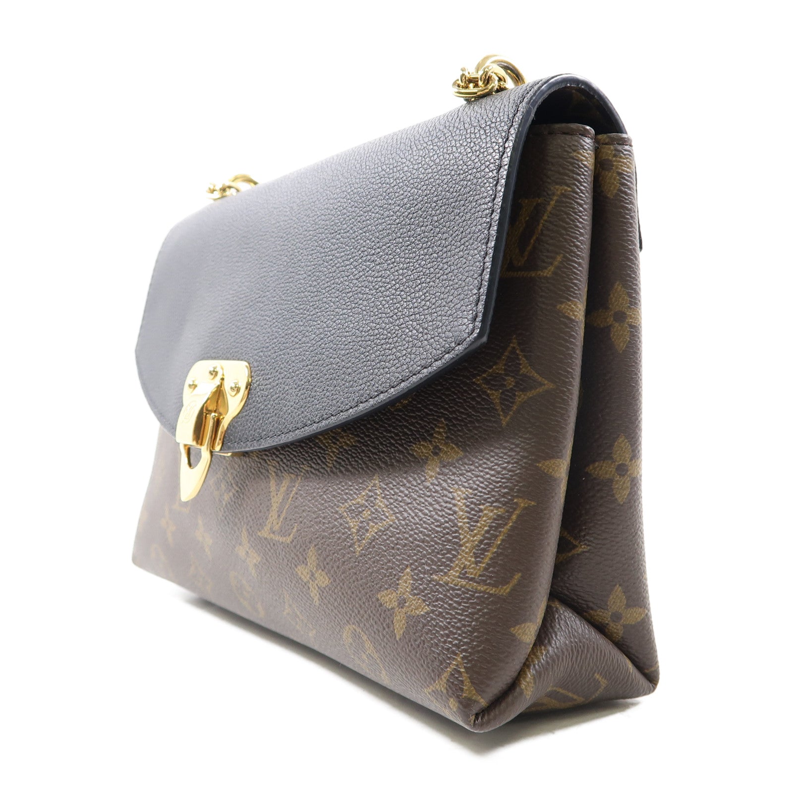 LOUIS VUITTON Monogram Saint Placide金扣肩背袋棕色/黑色