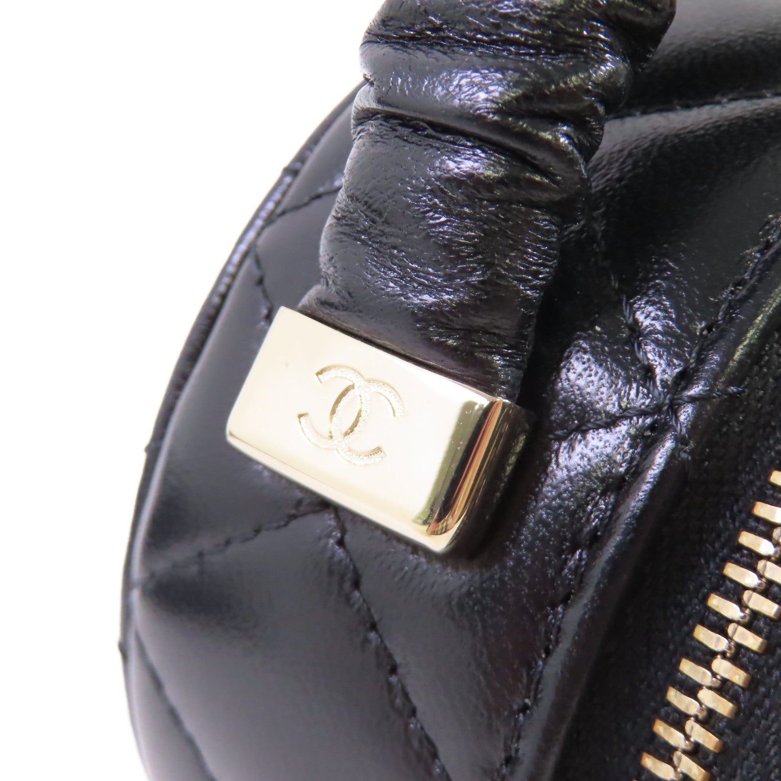 CHANEL 【激減優惠】菱格牛皮皮革Hand Bag金扣手挽袋黑色