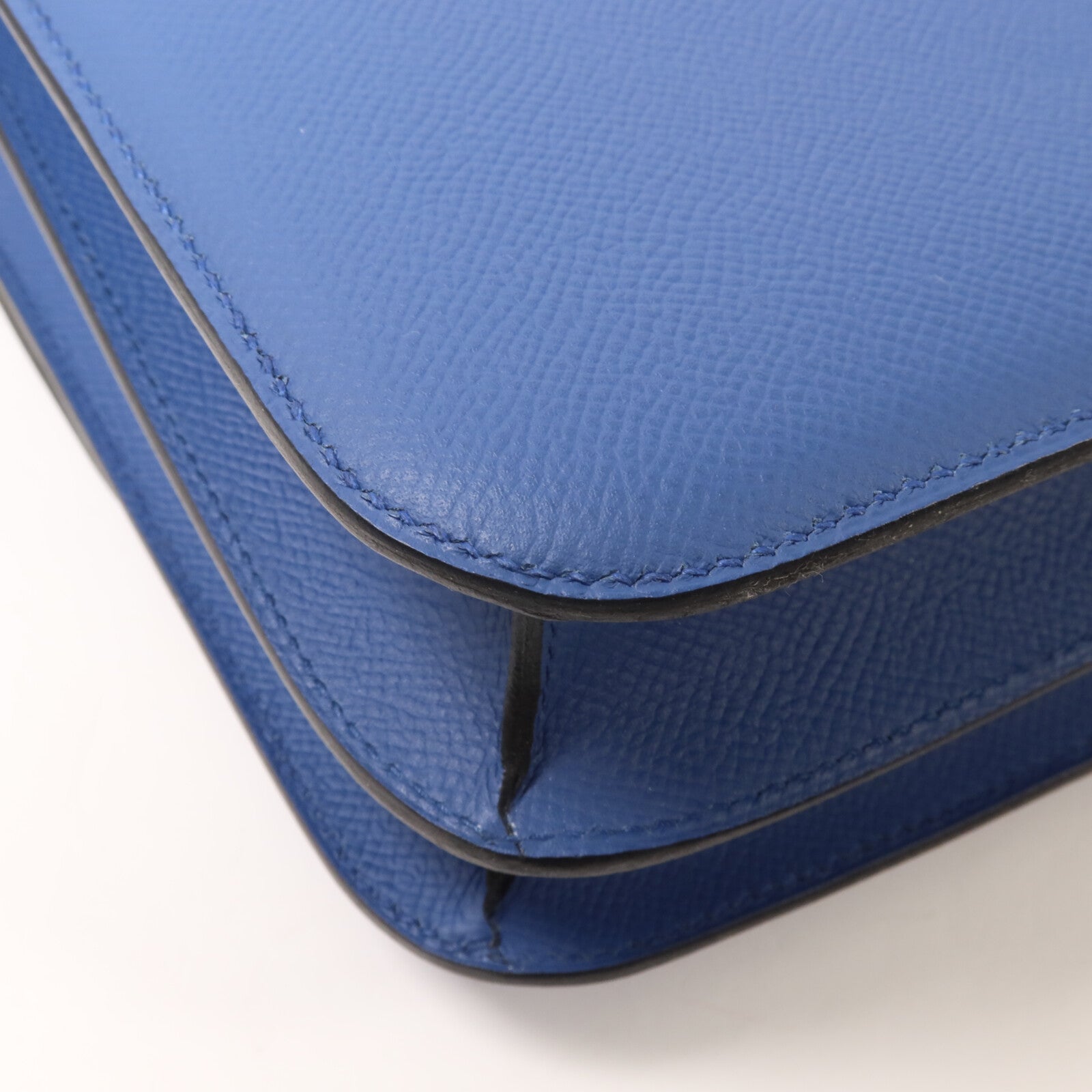 HERMES Epsom皮革Constance 24肩背袋Blue Agate/Gris Mouette