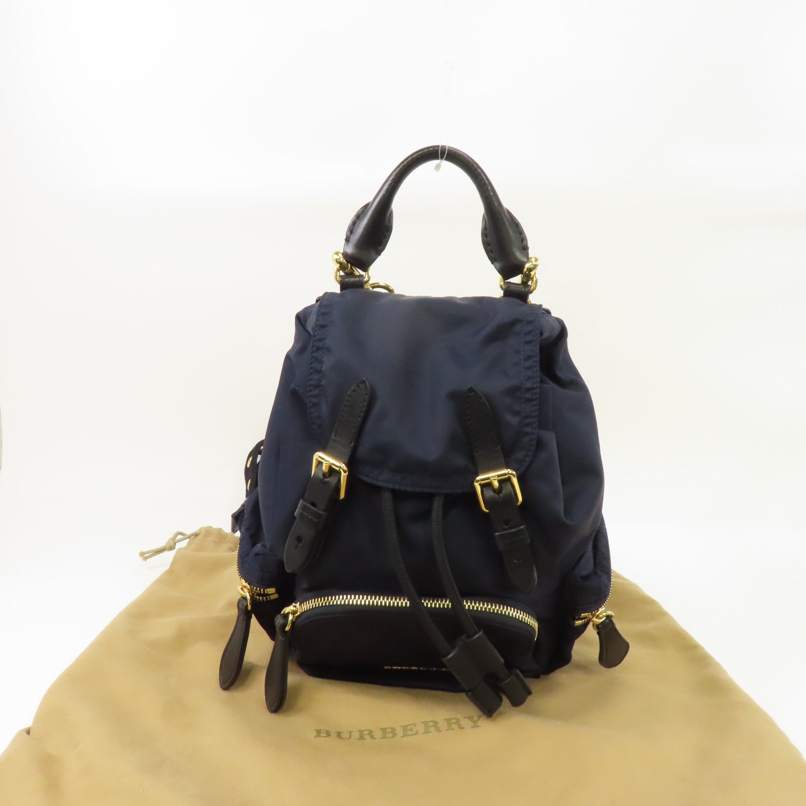 BURBERRY 尼龍Backpack金扣背包深藍色