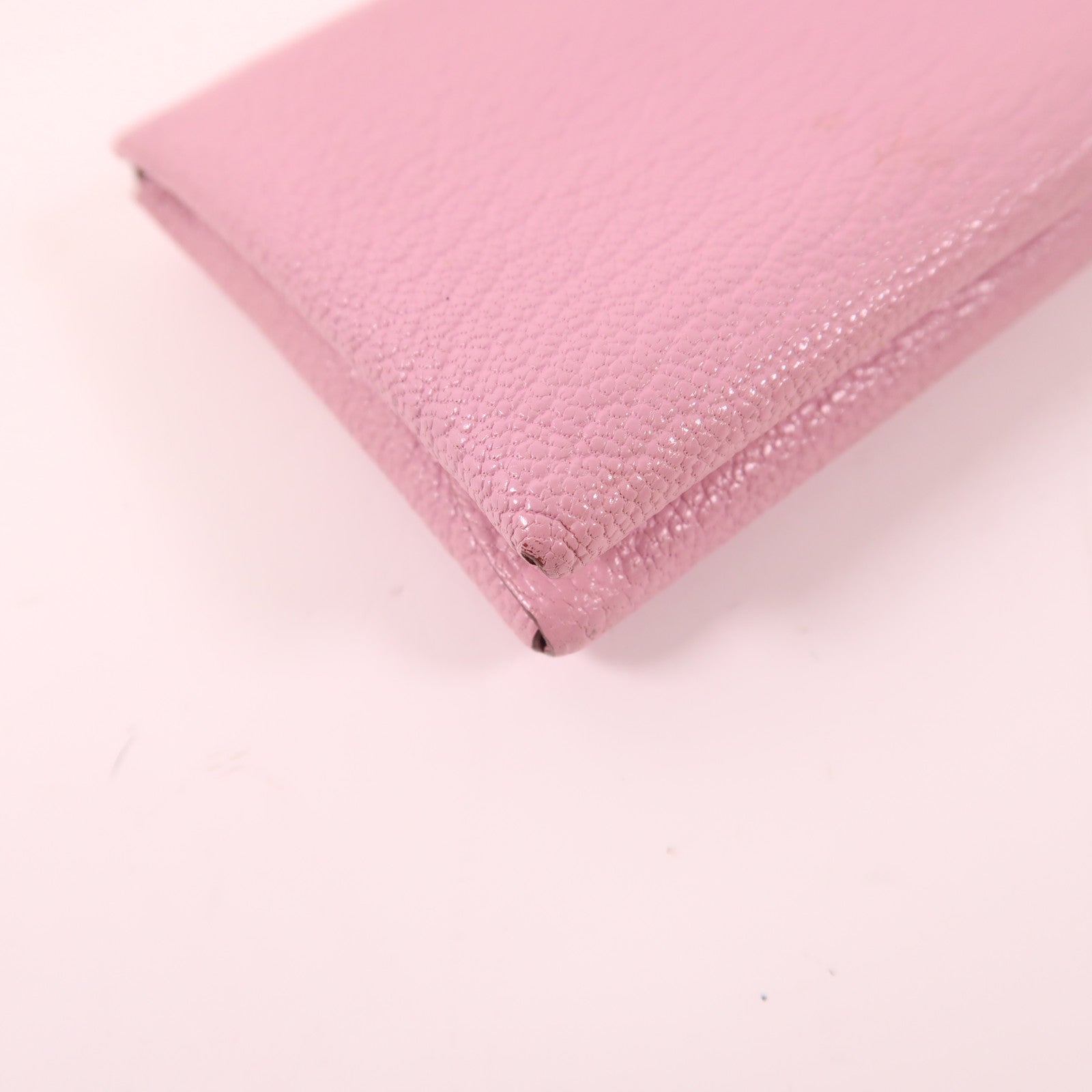 HERMES PHW Calvi Duo Card Case Chevre Leather Mauve Sylvestre