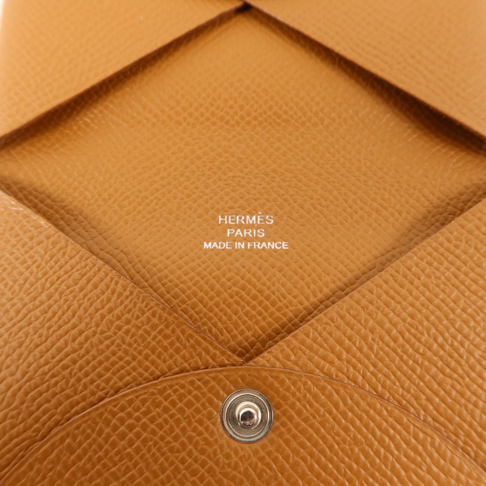 HERMES Epsom皮革Calvi銀扣卡片套