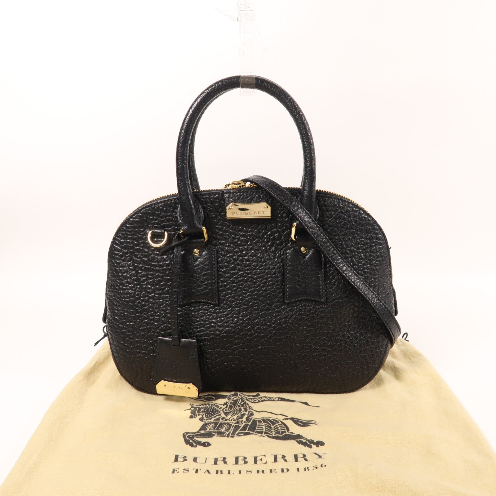 BURBERRY 牛皮皮革2 Way Shoulder金扣手挽肩背兩用袋