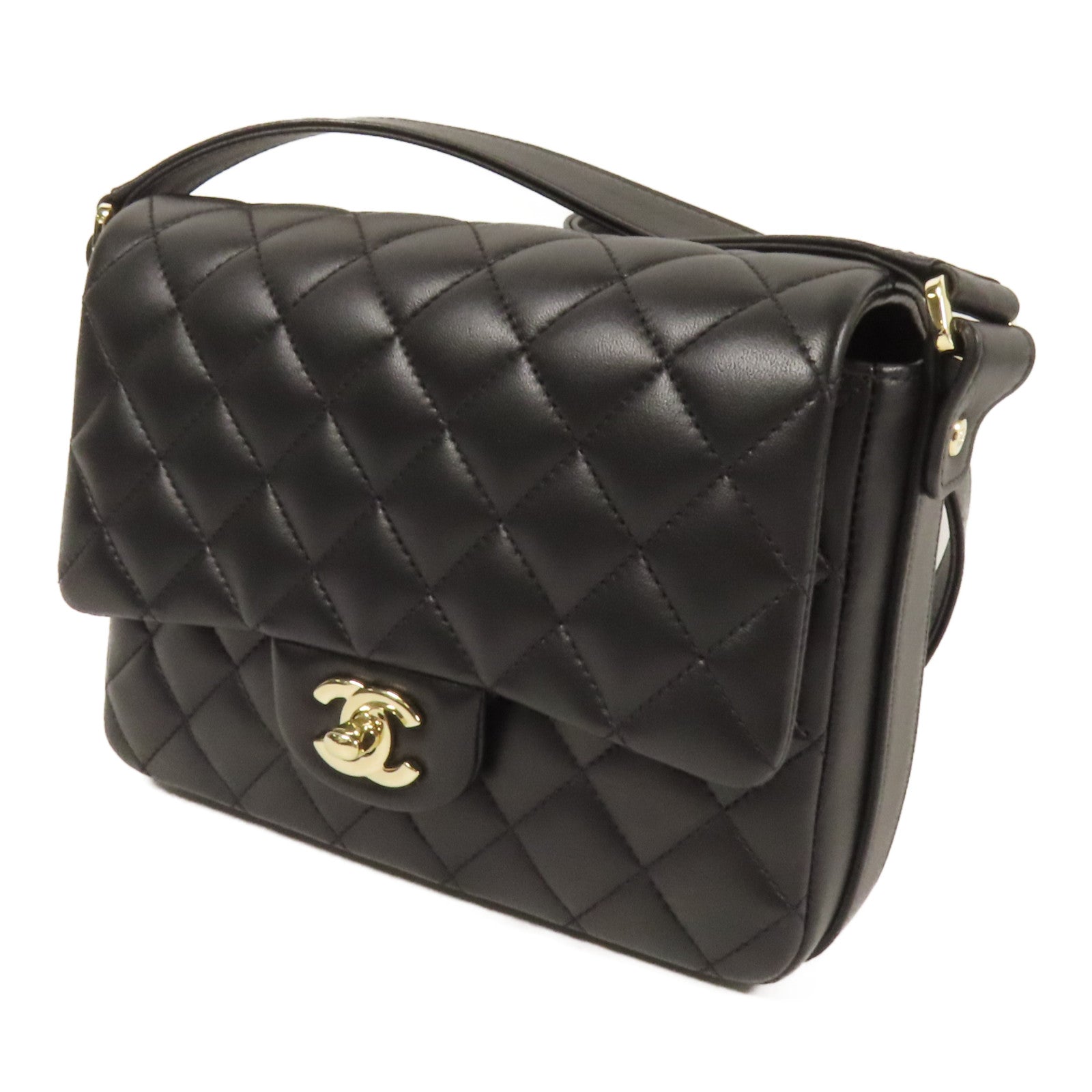 CHANEL 羊皮皮革Shoulder Bag金扣肩背袋