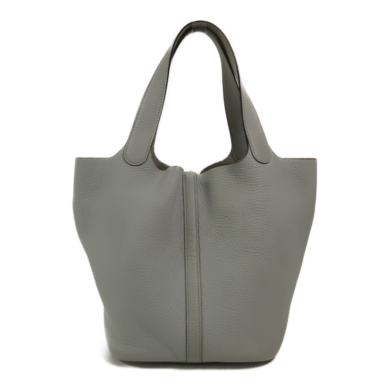 HERMES Clemence皮革Picotin MM手挽袋Bleu Pale