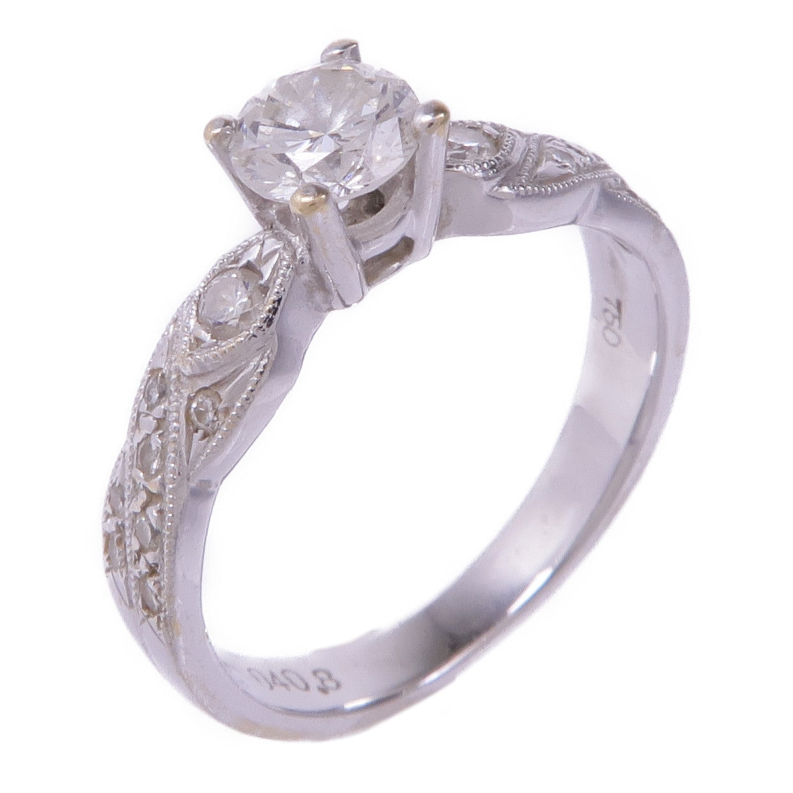 JEWELRY 【激減優惠】18K白金Diamond Ring鑽石戒指US#4.5