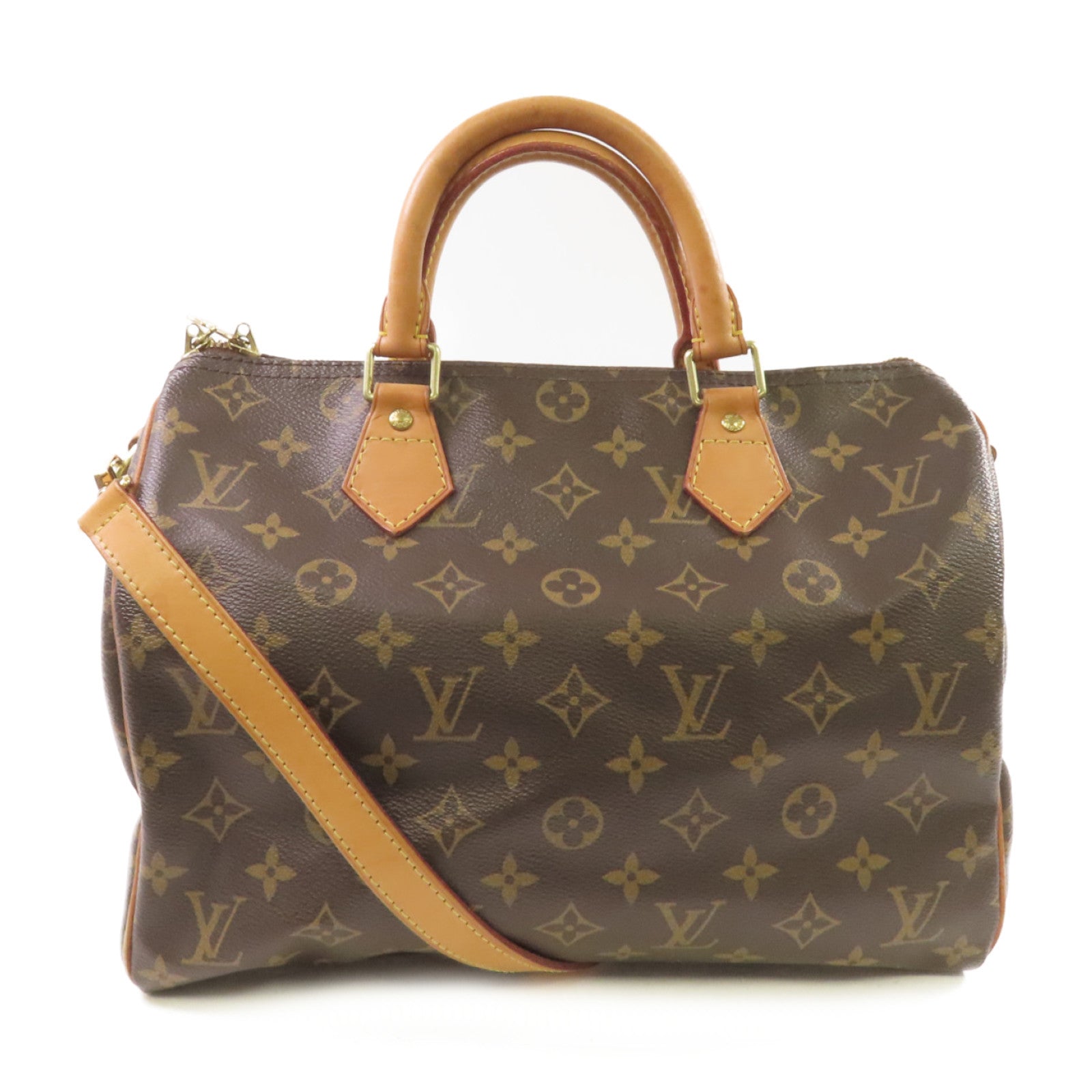 LOUIS VUITTON Monogram Speedy Bandouliere 30 2way Shoulder Bag金扣手挽肩背兩用袋啡色