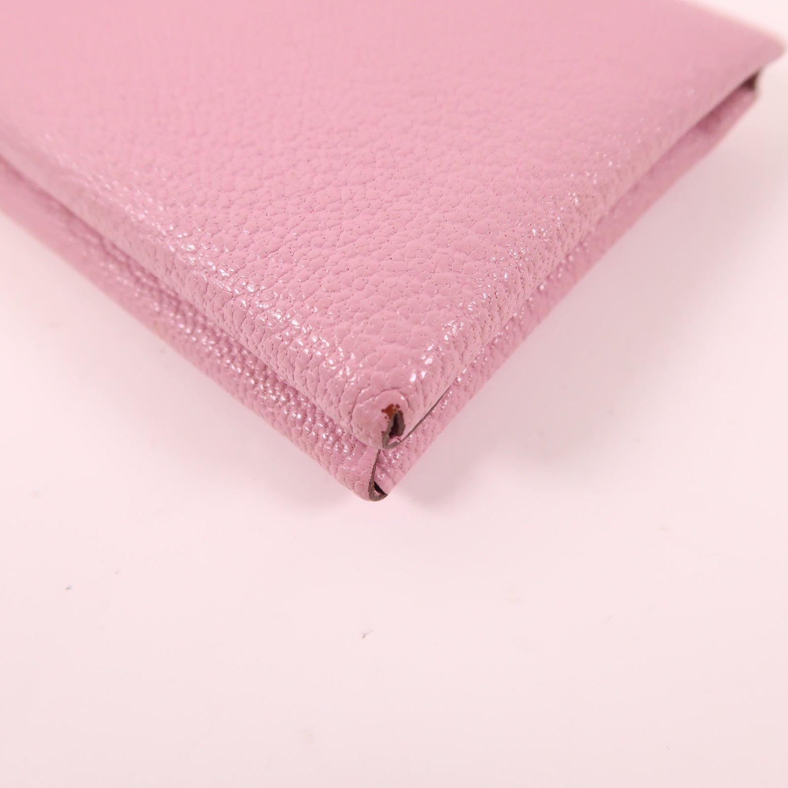 HERMES PHW Calvi Duo Card Case Chevre Leather Mauve Sylvestre