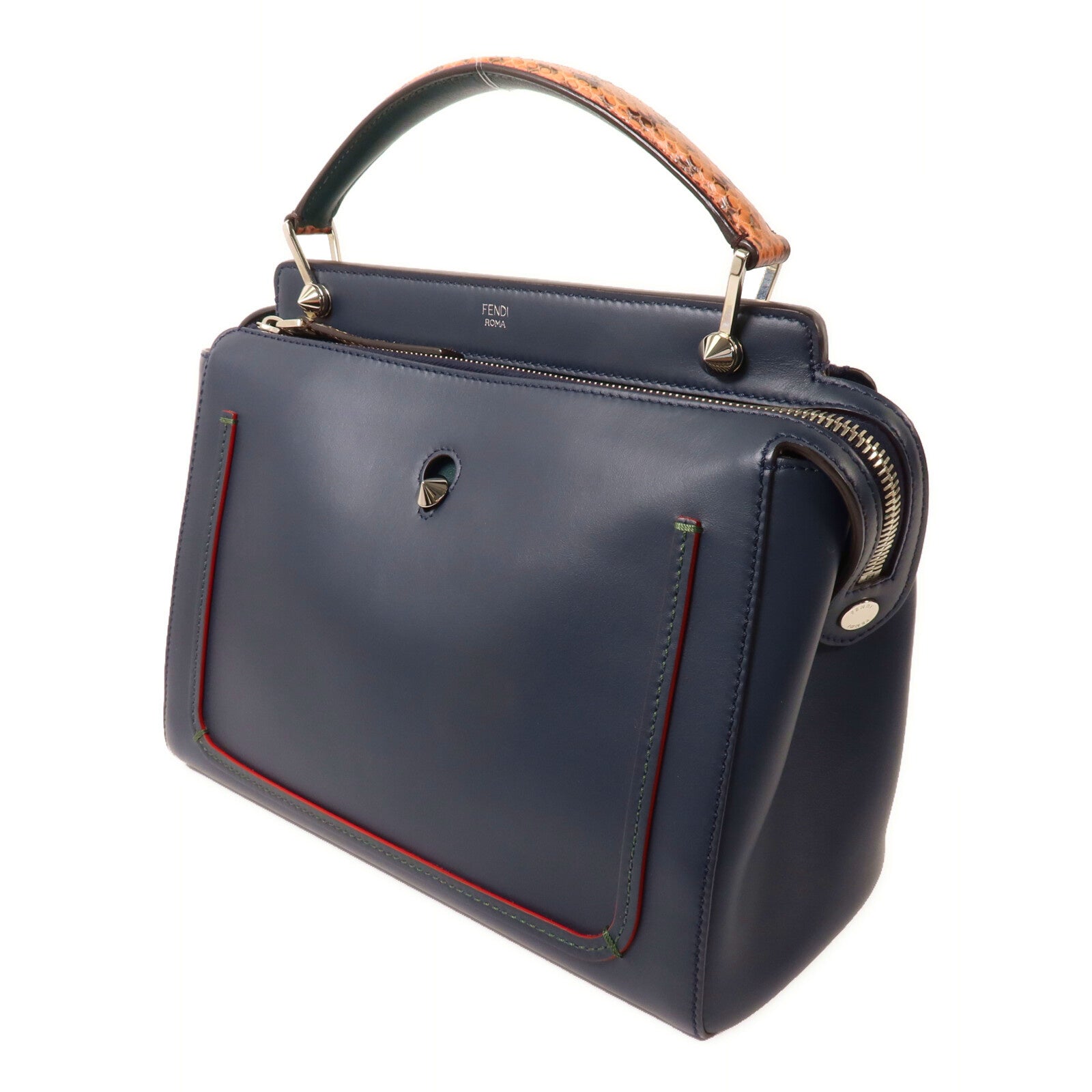 FENDI 牛皮皮革/蛇皮皮革Dotcom手挽袋