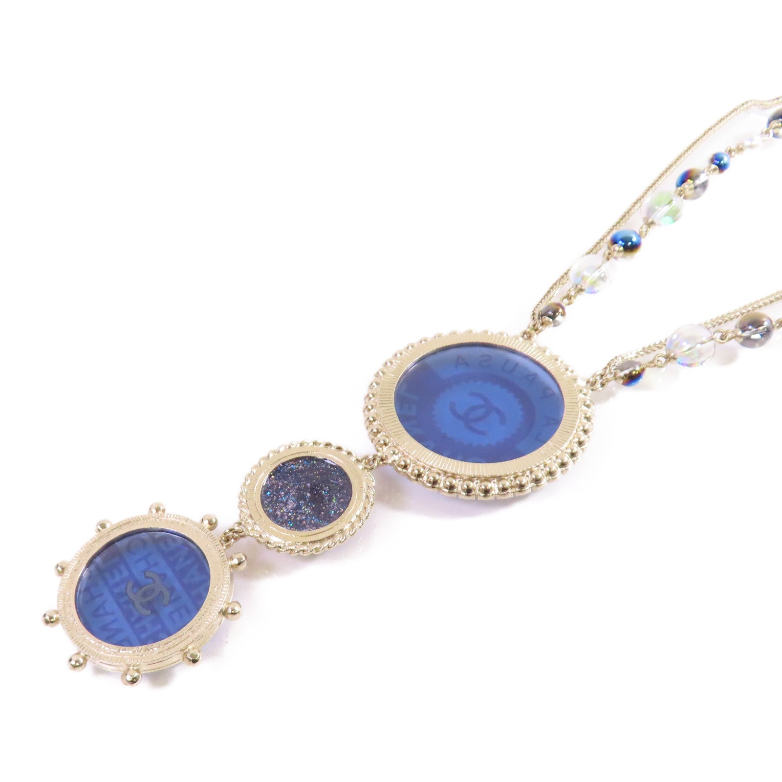 CHANEL 金屬/仿珍珠/水鑽CC Necklace項鏈