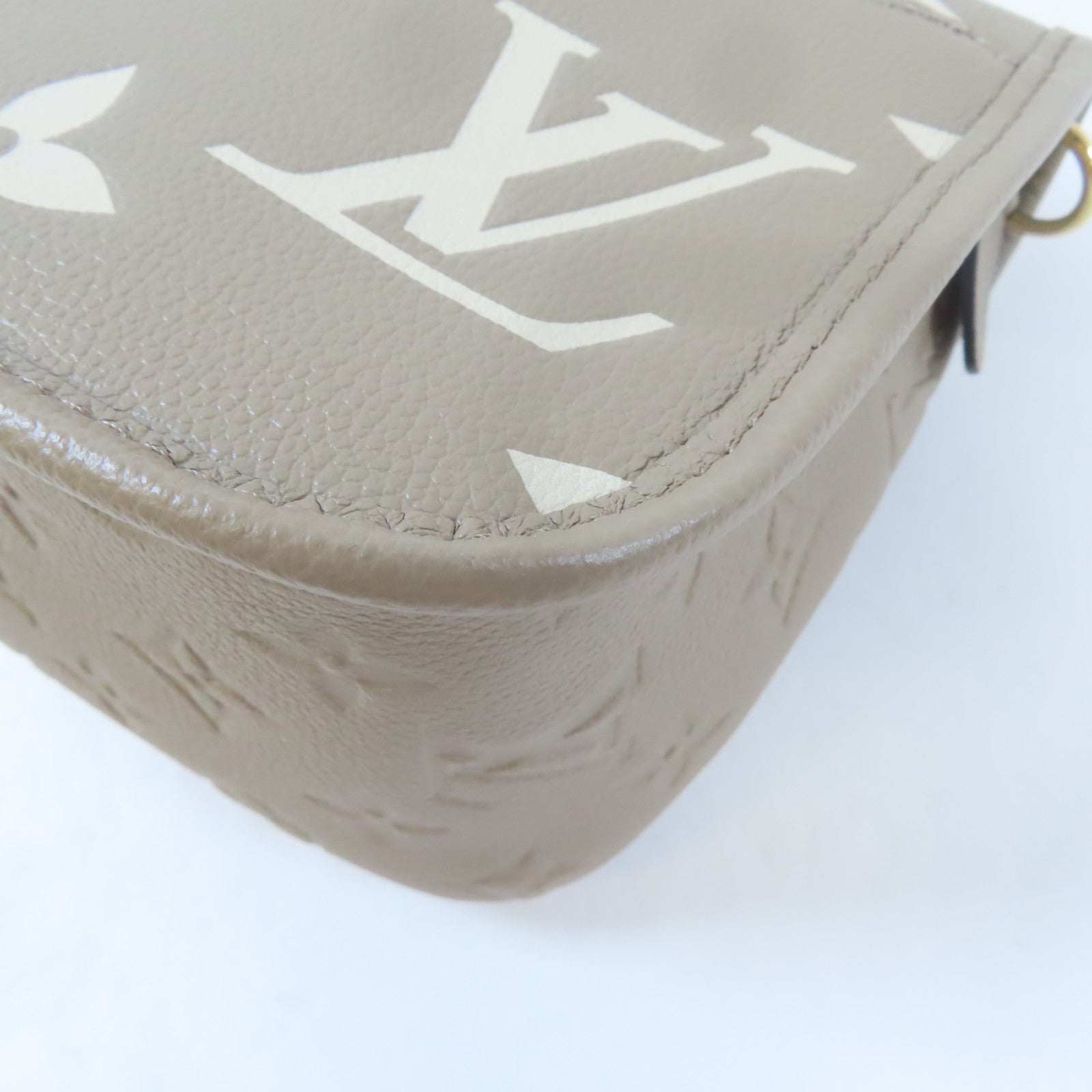LOUIS VUITTON Monogram Empreinte Diane金扣手挽肩背兩用袋米色