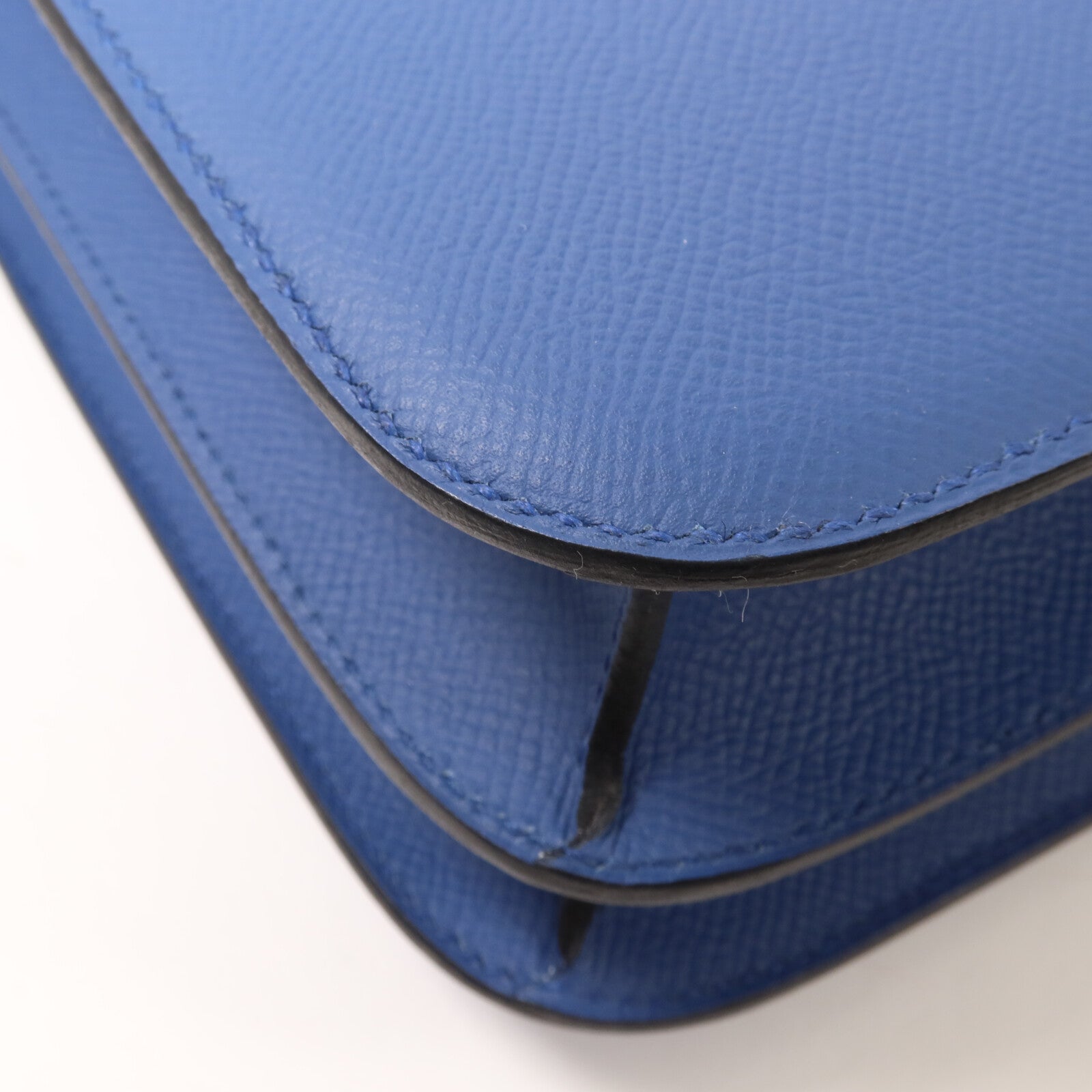 HERMES Epsom皮革Constance 24肩背袋Blue Agate/Gris Mouette
