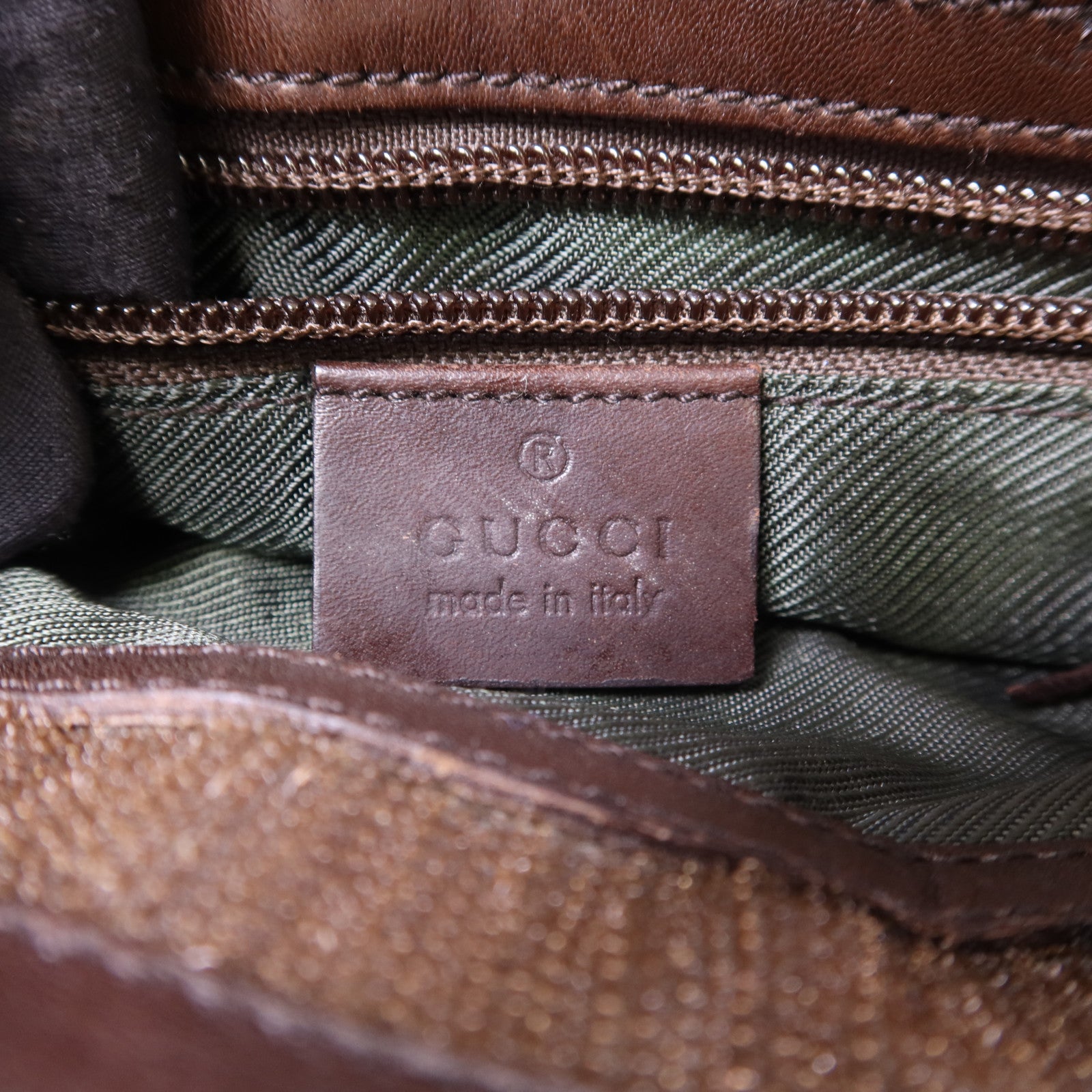 GUCCI 帆布Shoulder Bag銀扣肩背袋