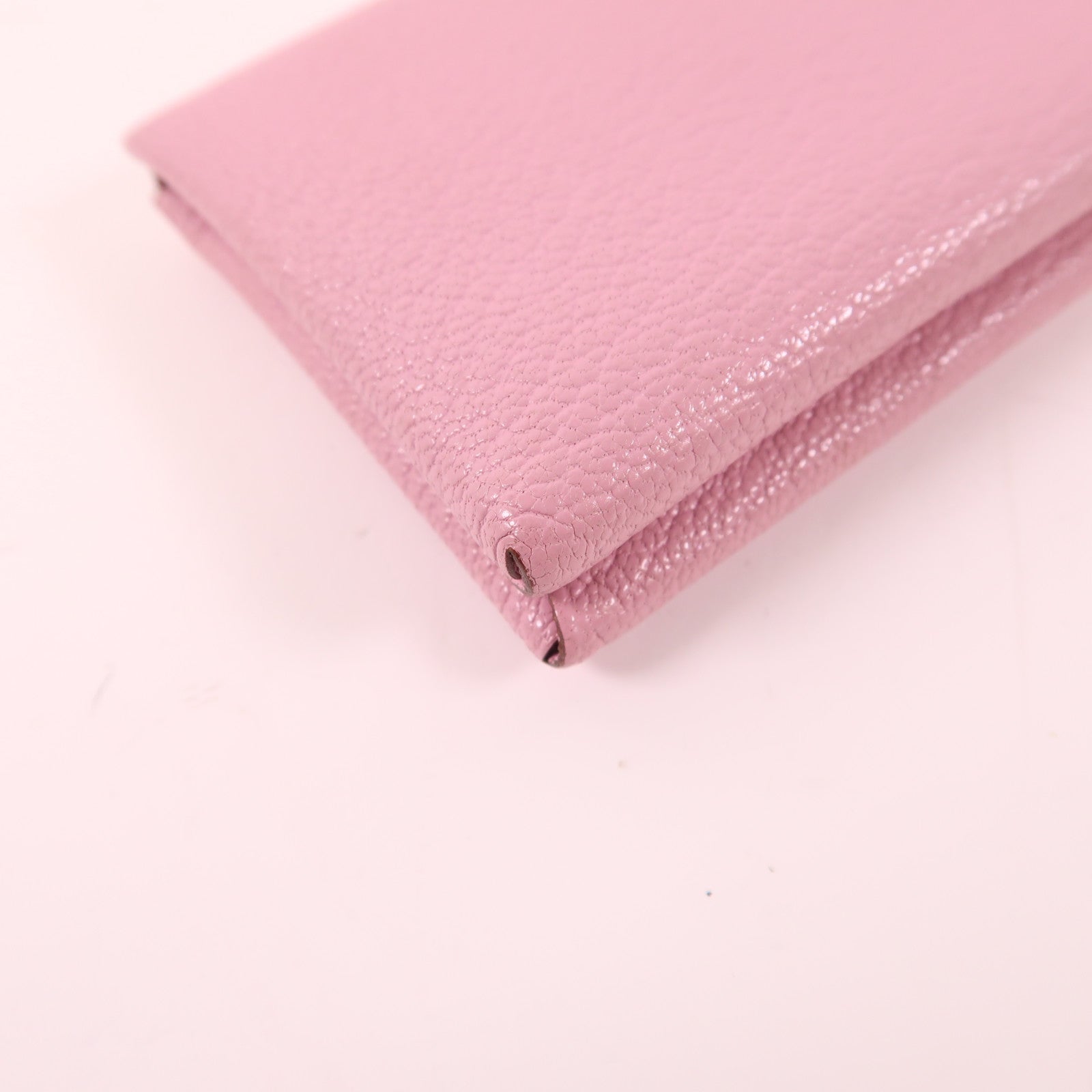 HERMES PHW Calvi Duo Card Case Chevre Leather Mauve Sylvestre